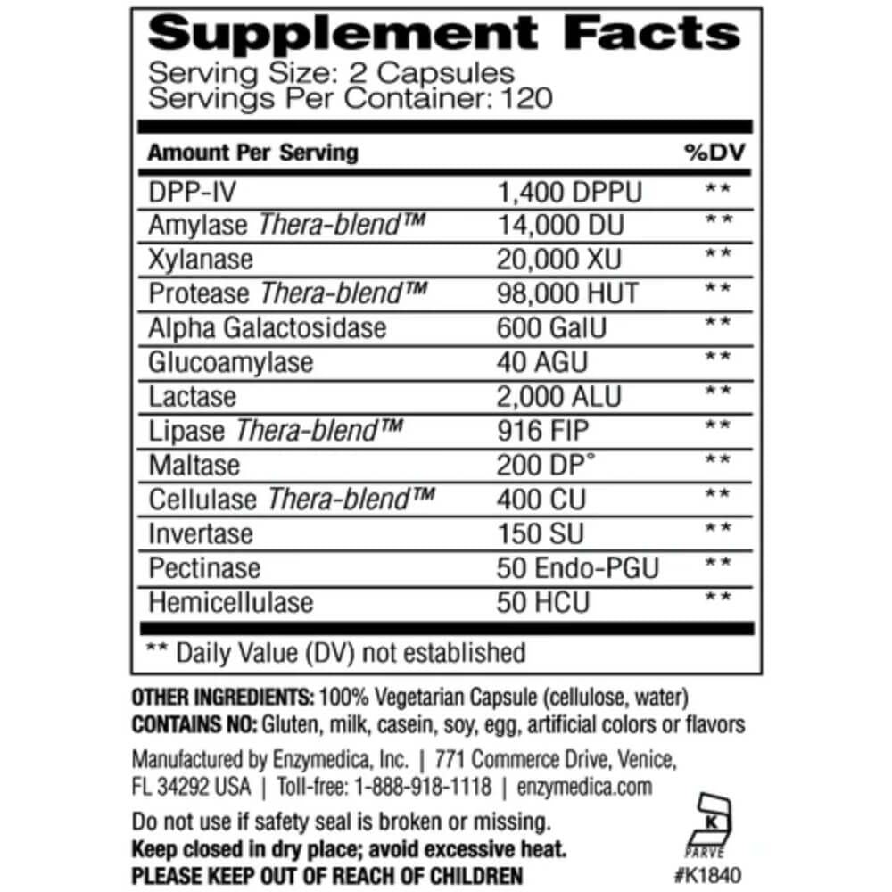 Enzymedica Digest Spectrum Digestive Enzyme Supplement - 240 Capsules for Gut Health & Digestion Support | Ideal for Bloating, Gas Relief & Food Intolerance