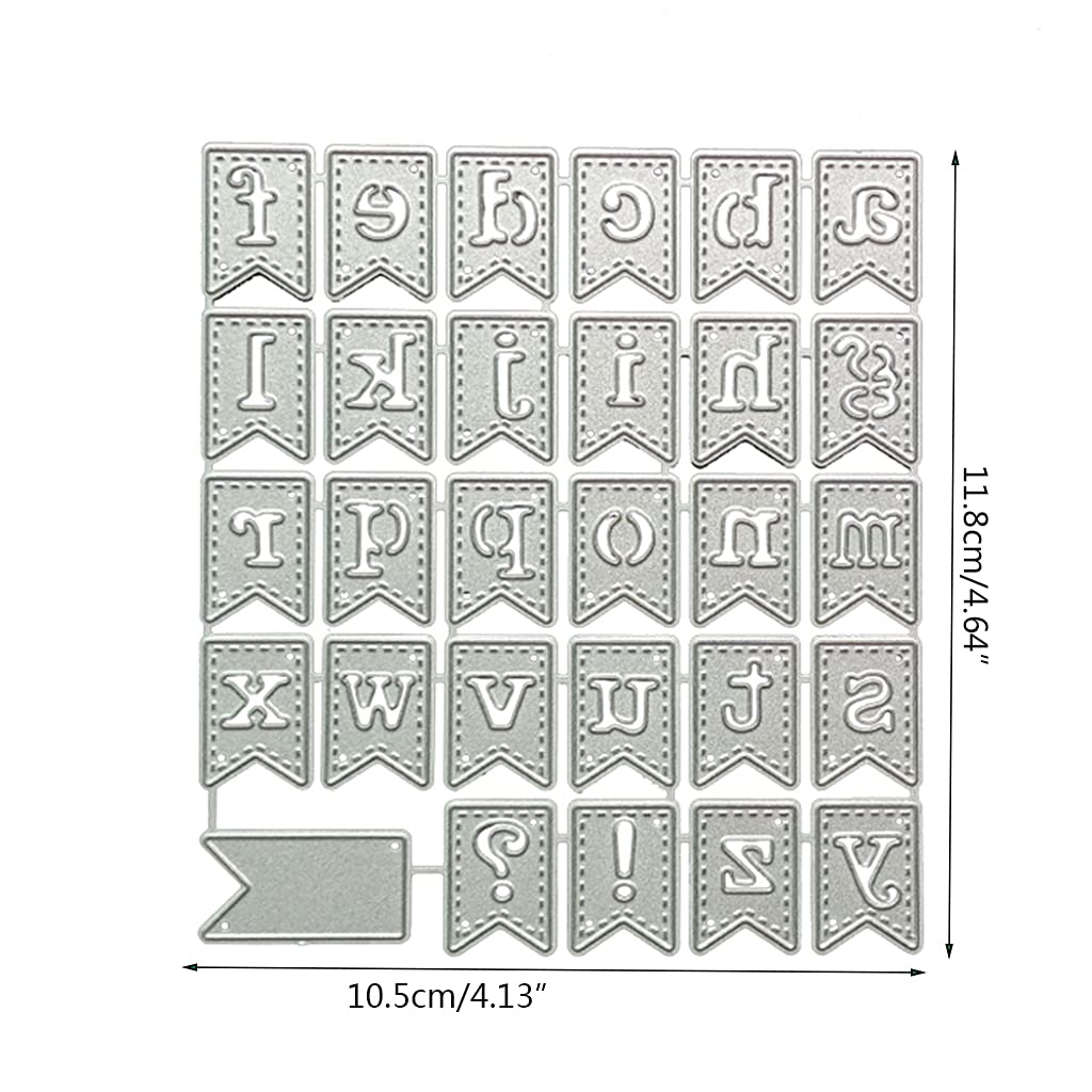 Alphabet Banner Pull Flag Template - Carbon Steel Cutting Dies for DIY Scrapbooking, Photo Albums, Embossing Paper Cards - Decorative Edges & Crafts Accessories - Perfect for Card Making, Invitations, and Home Decor Projects