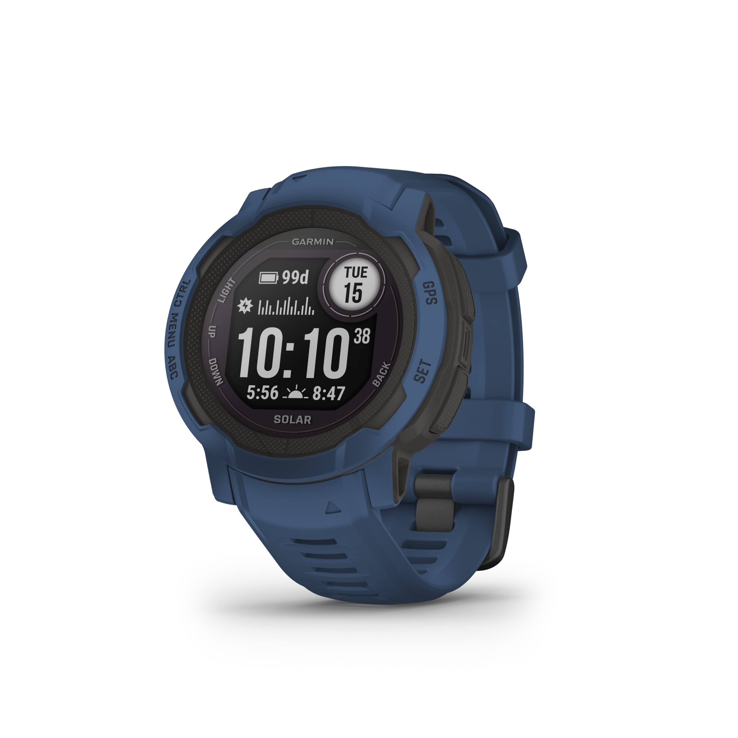 Garmin Instinct 2 Solar GPS Outdoor Sports Watch with Solar Charging, Multi-GNSS Support & Trackback Routing - Tidal Blue (Renewed) - Perfect for Hiking, Running, Camping & Outdoor Adventures