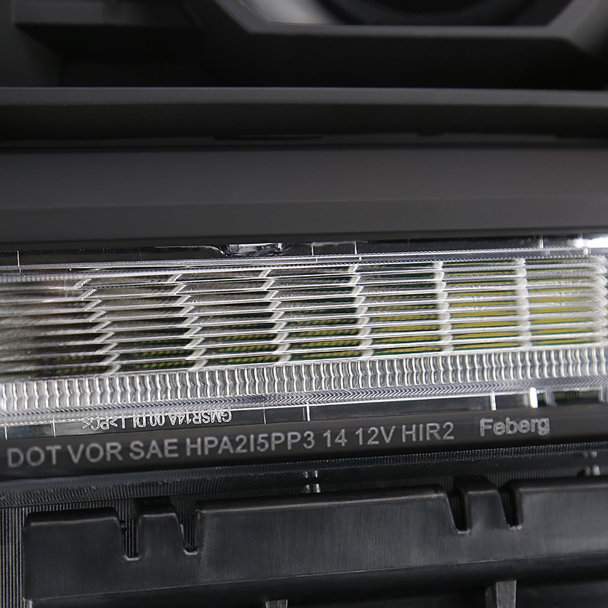 Spec-D Tuning Black Projector Headlights with LED Strip for 2014-2015 GMC Sierra 1500/2500/3500 (Base/Denali/SLE/SLT) - Left & Right Pair Headlamp Assembly - Upgrade Your Truck's Style & Night Visibility
