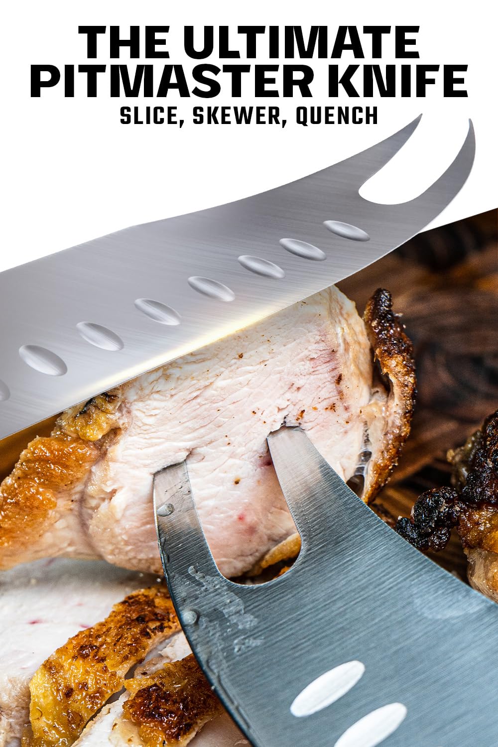 Dalstrong BBQ Pitmaster Meat Knife - 6.5 Inch Forged High Carbon German Steel Knife with Forked Tip & Bottle Opener - Professional Cooking Knife for Grilling, Slicing & Carving - Perfect Gift for Chefs with Black G10 Handle - NSF Certified - Ideal for BBQ, Camping & Outdoor Cooking