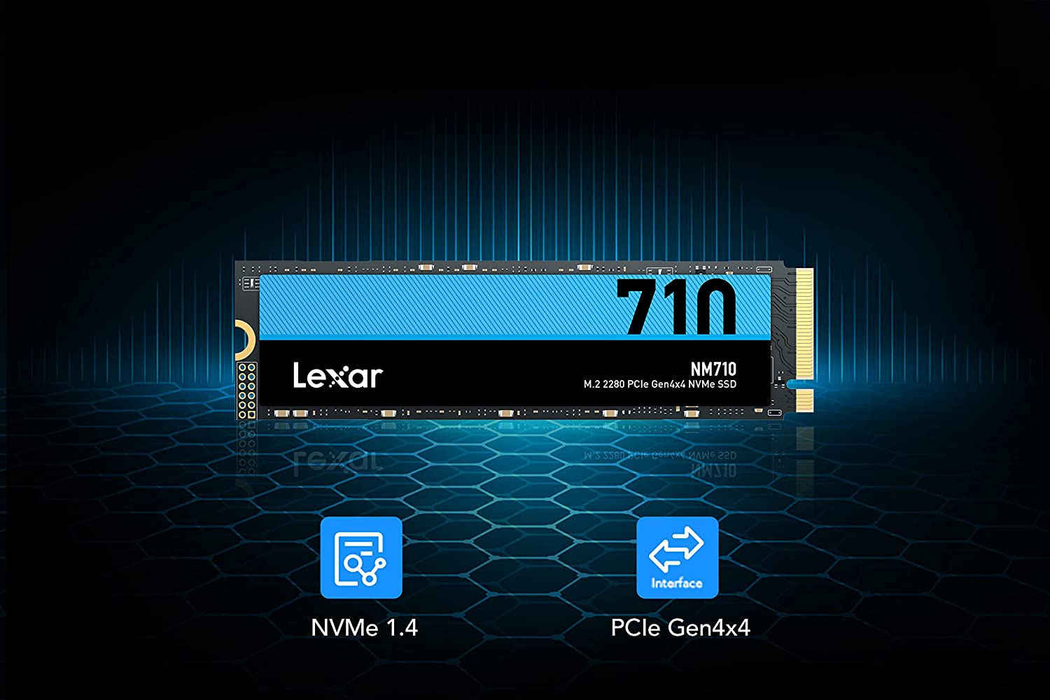 Lexar NM710 PCIe Gen4x4 M.2 2280 NVMe SSD 1TB/2TB High-Speed Solid State Drive for Gaming, Video Editing & PC Upgrades - Fast Read/Write Speeds up to 5000MB/s