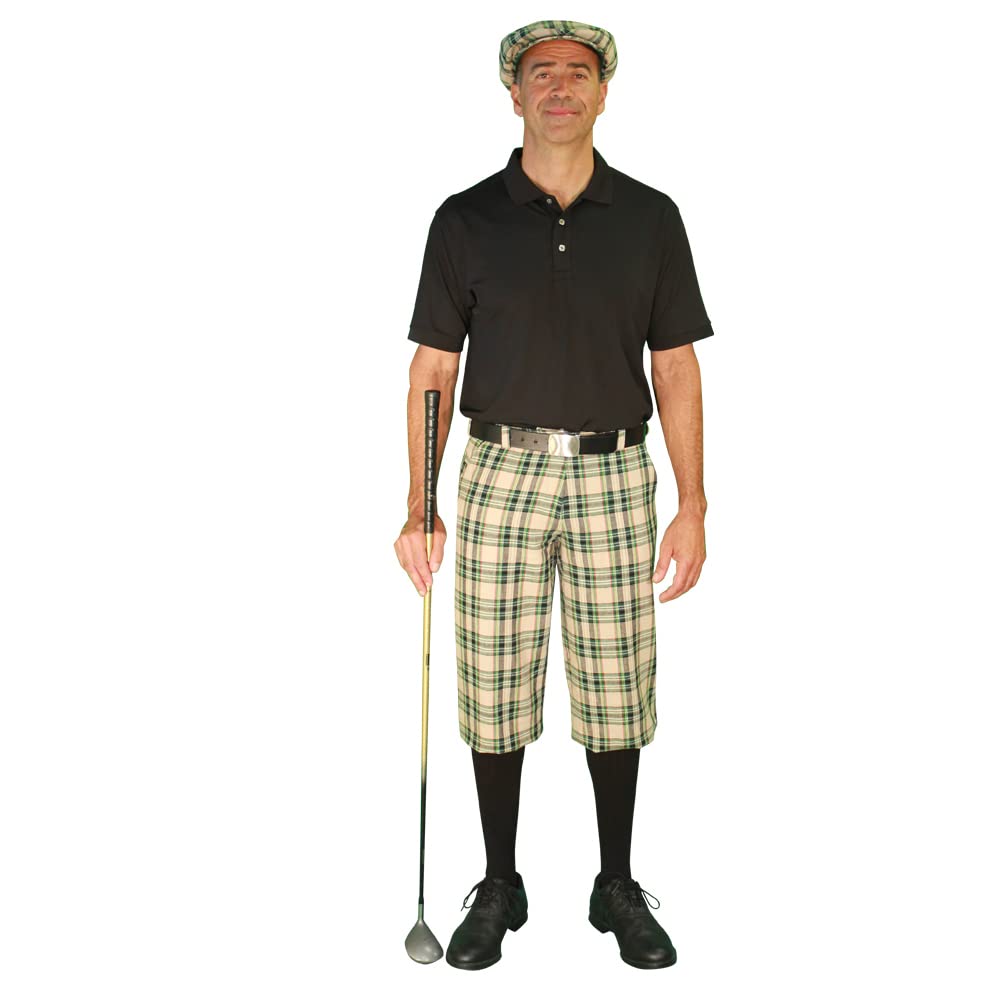Stewart Collection Men's Plaid Matching Golf Cap & Socks Set - Stylish Golf Accessories for Men - Perfect for Golf Courses, Casual Wear & Outdoor Sports