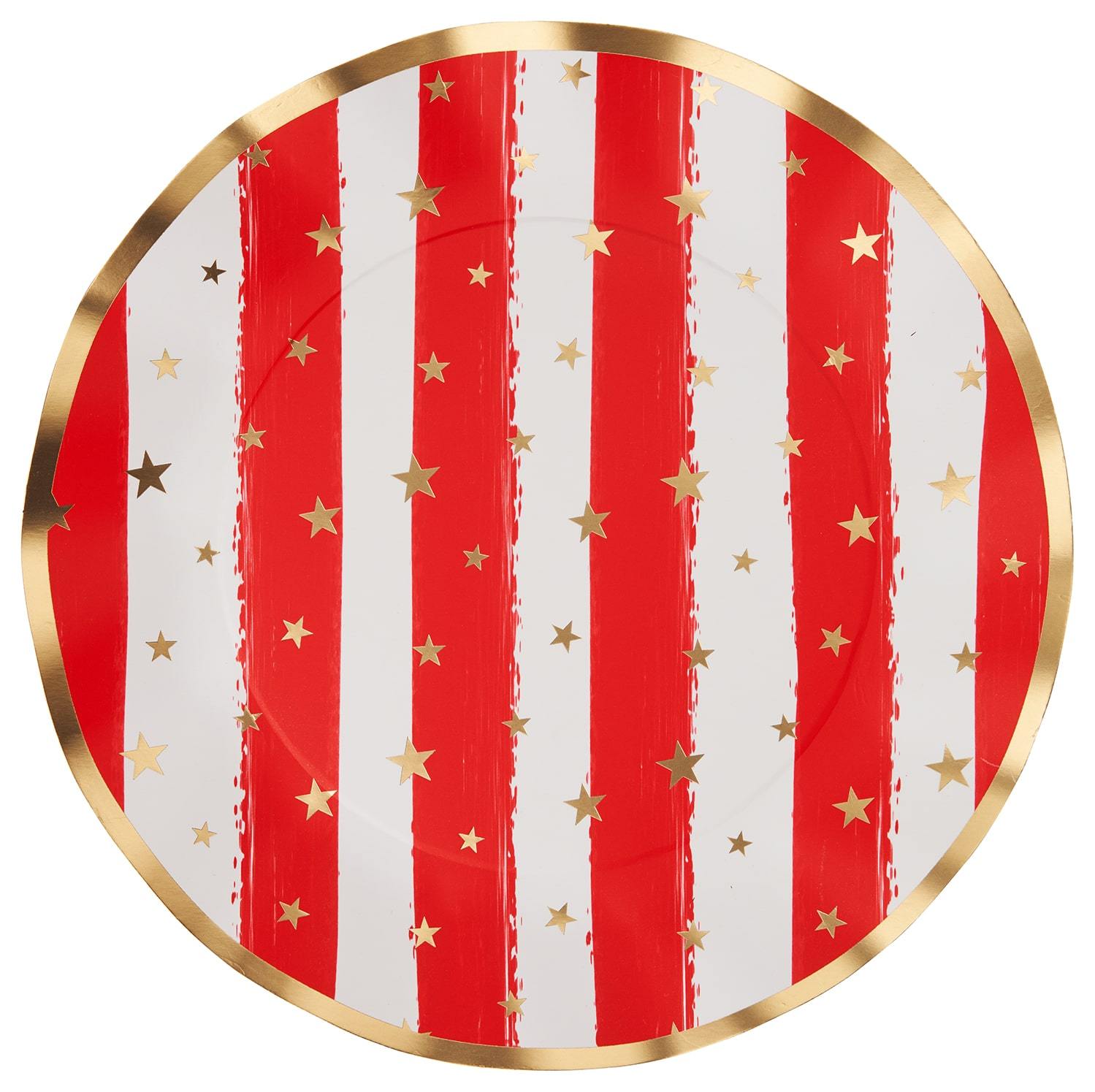 Wavy Dinner Plate Set of 8 - Patriotic Confetti Design for 4th of July, Memorial Day & Summer BBQs - Perfect for Outdoor Dining & Party Decorations