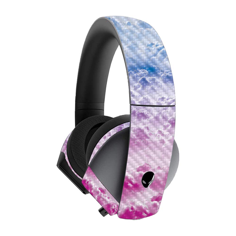 MightySkins Carbon Fiber Skin for Alienware 7.1 Gaming Headset - Candy Clouds Design | Protective & Durable Textured Cover | Easy to Apply & Remove | Made in USA | Perfect for Gaming, Streaming & Travel Protection