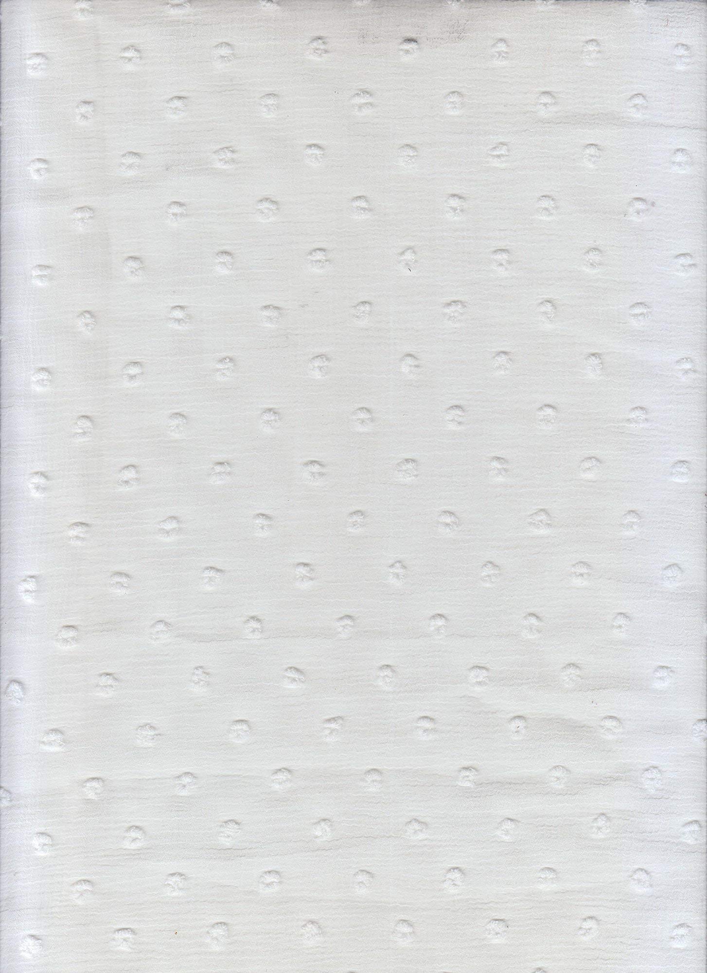 1010% Waffle Swiss Dot Chiffon Fabric - Premium White Sheer Material for Dresses, Blouses & DIY Fashion Projects