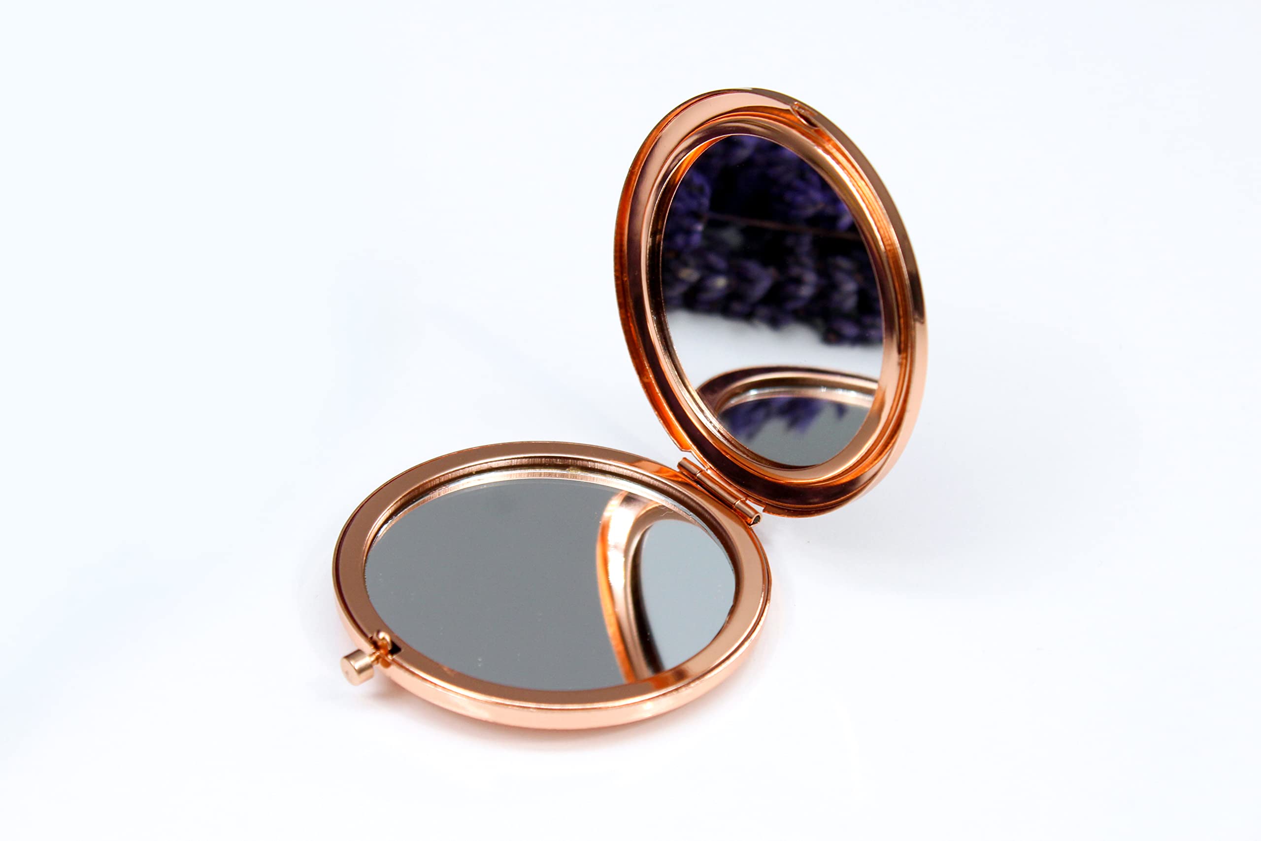 Personalized Rose Gold Compact Mirror - Elegant Bridesmaid Gift, Bachelorette Party Favors, Wedding Shower Keepsake - Perfect for Travel, Makeup Touch-Ups & Special Occasions