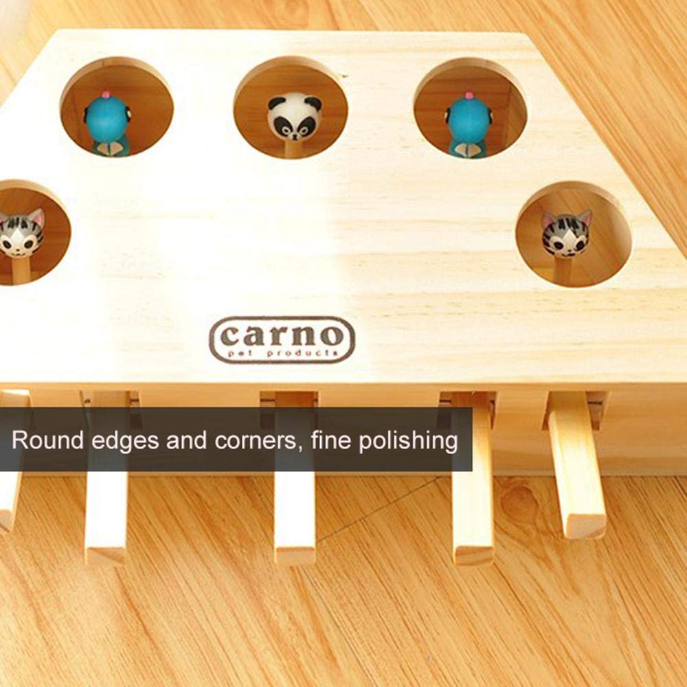 Killer's Instinct Outdoors Cat Toys - Interactive Wooden Whack-A-Mole Mouse Game Puzzle for Indoor/Outdoor Play - Fun Exercise & Mental Stimulation for Cats