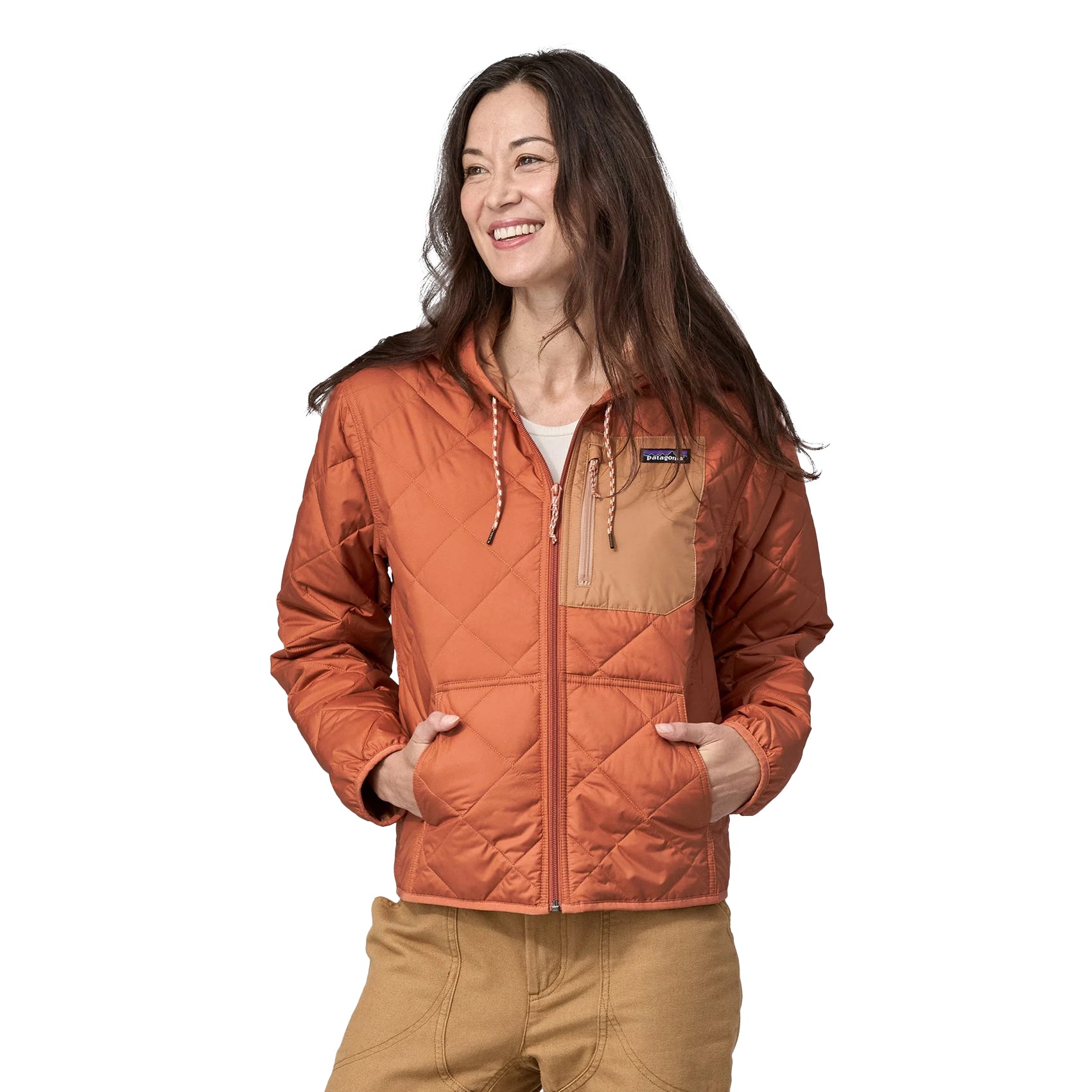 Women's Patagonia Diamond Quilted Bomber Hoodie Jacket - Lightweight Warm Winter Coat for Outdoor Hiking, Camping & Casual Wear