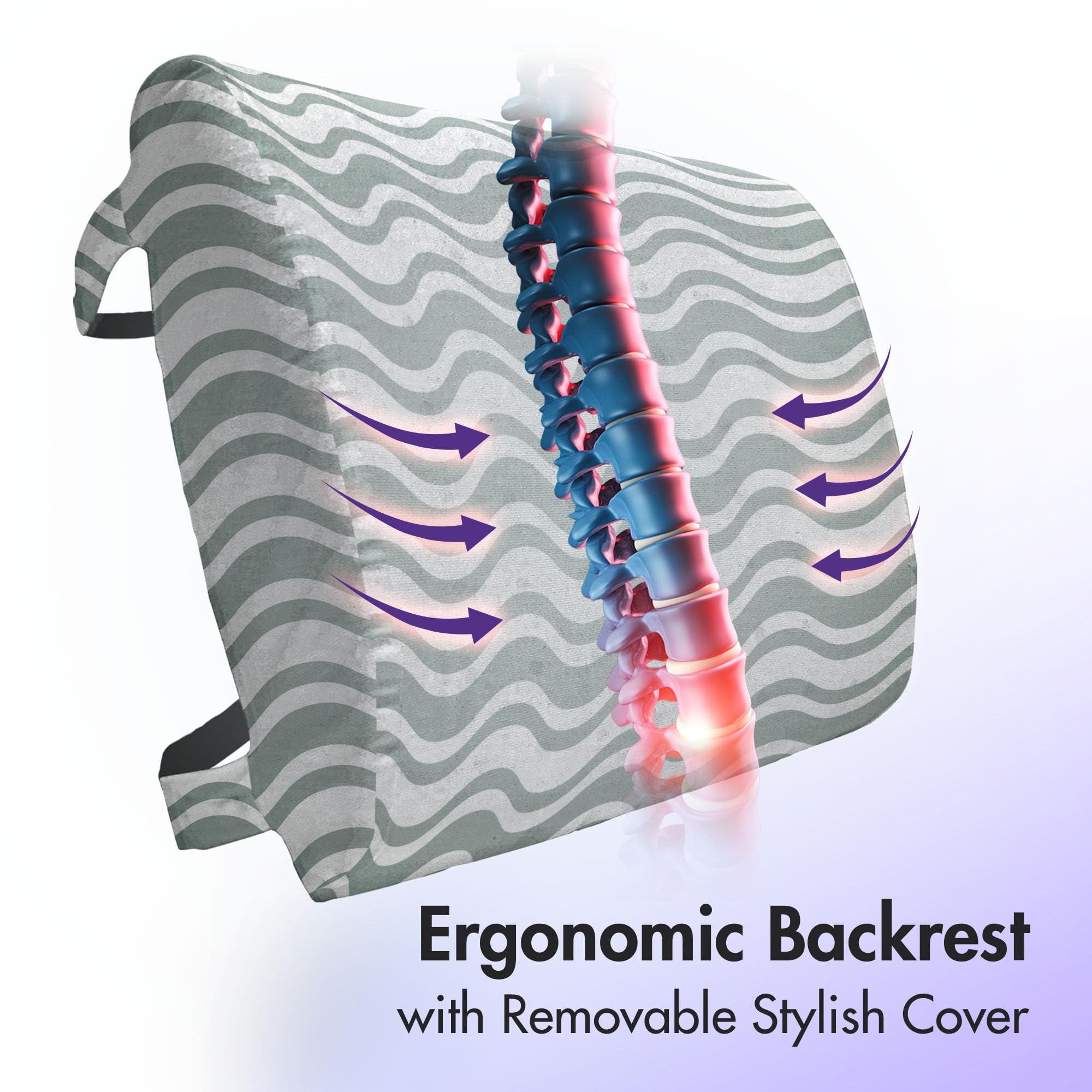 Ambesonne Abstract Lumbar Support Pillow - High Density Foam for Office Chair & Car Seat - 14