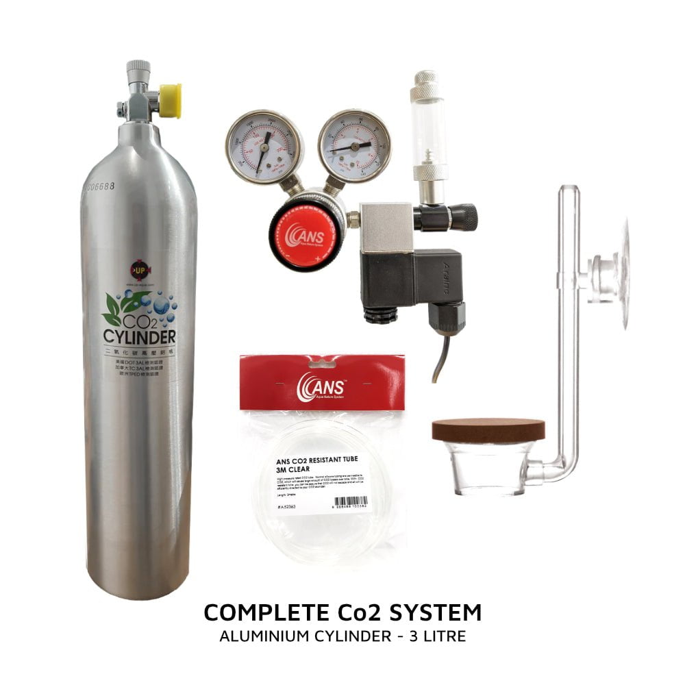 Complete CO2 System for Aquarium Plants - Aluminum Cylinder with Regulator & Diffuser - Enhance Plant Growth in Freshwater Tanks