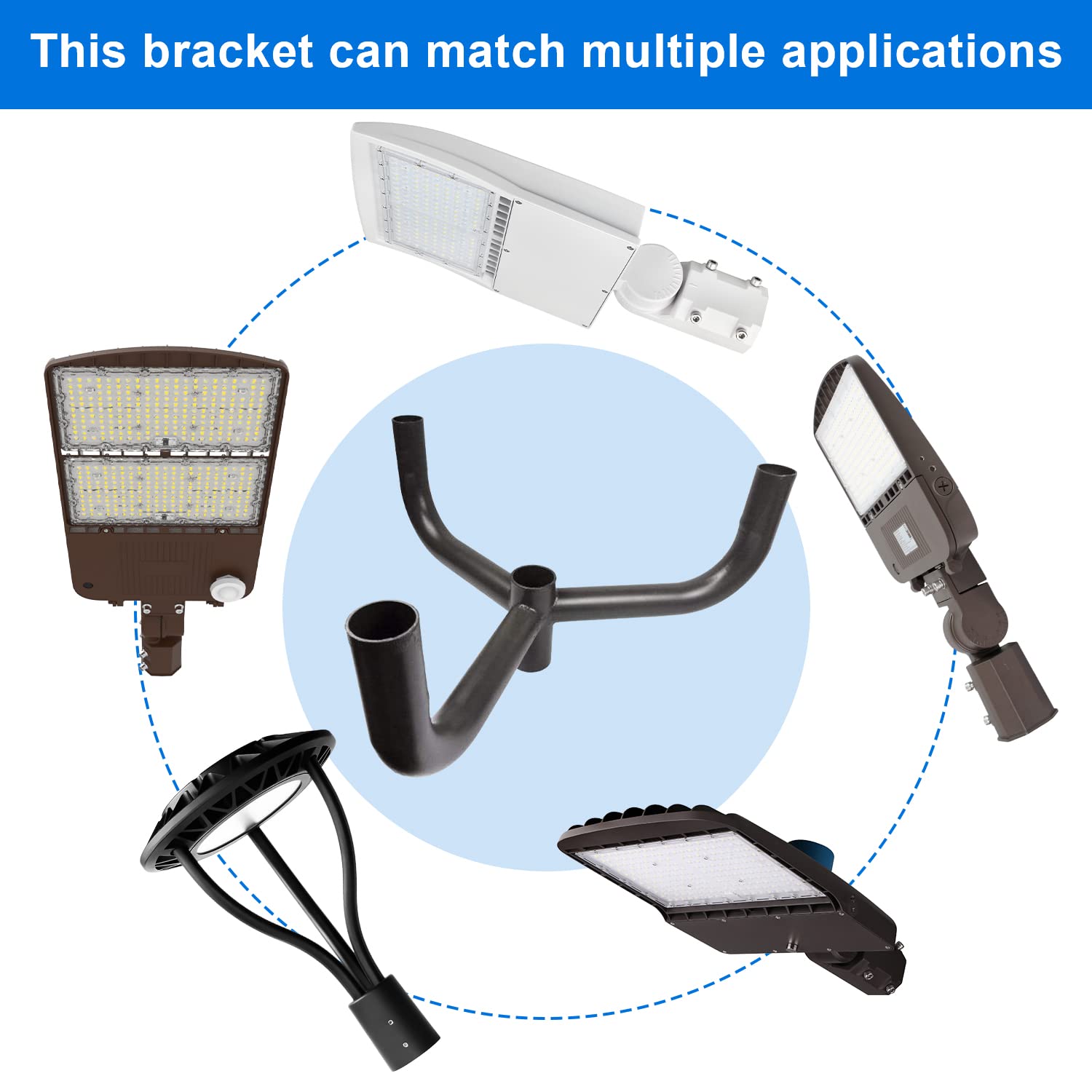 Triple Bullhorn Bracket with 3 Arms at 120 Degrees - 2 3/8