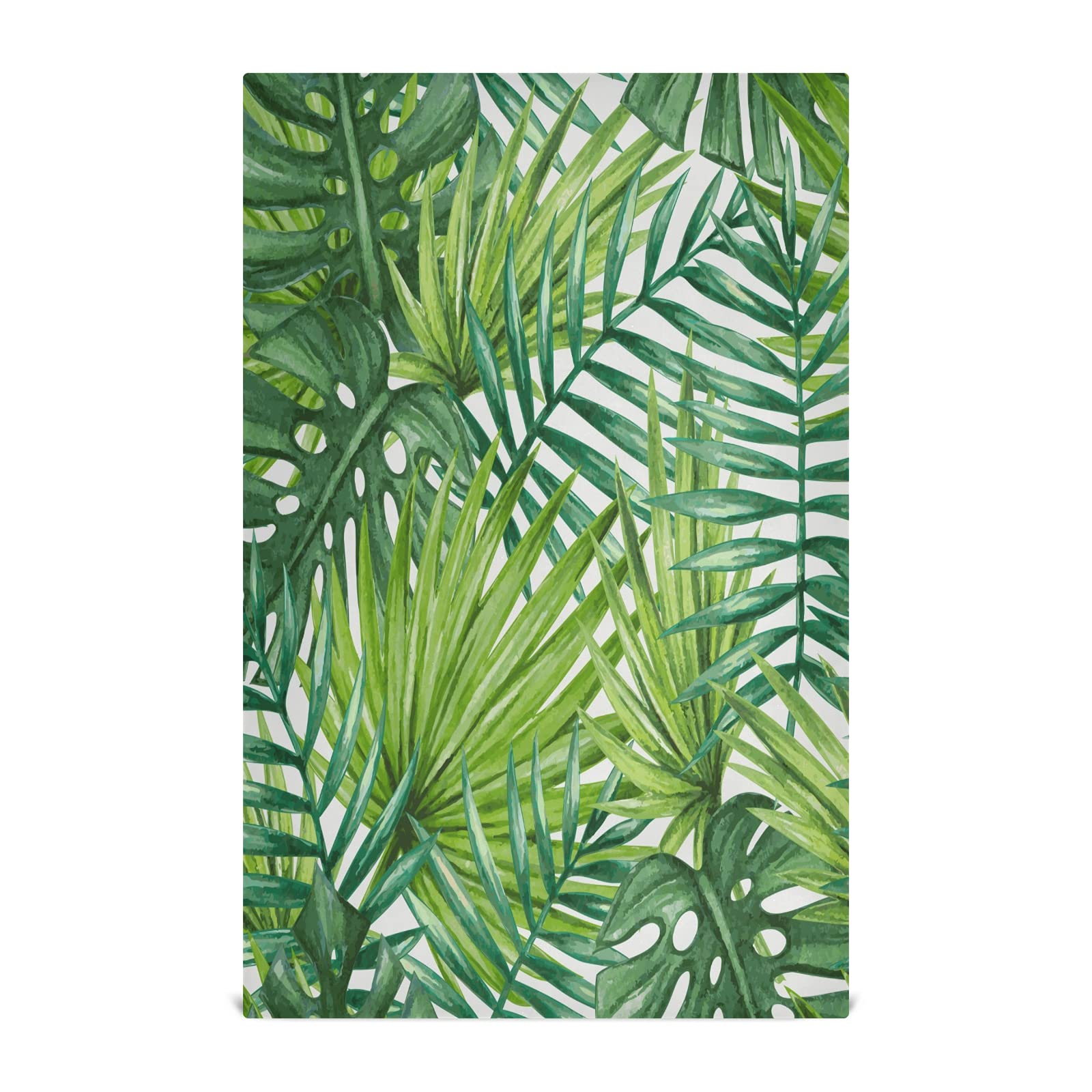 ALAZA Green Palm Leaves Tropical Summer Kitchen Towels - Super Absorbent & Soft Dish Cloths (18x28 Inches) - Perfect for Dishes, Bar Cleaning & Tea Time - 1 Pack