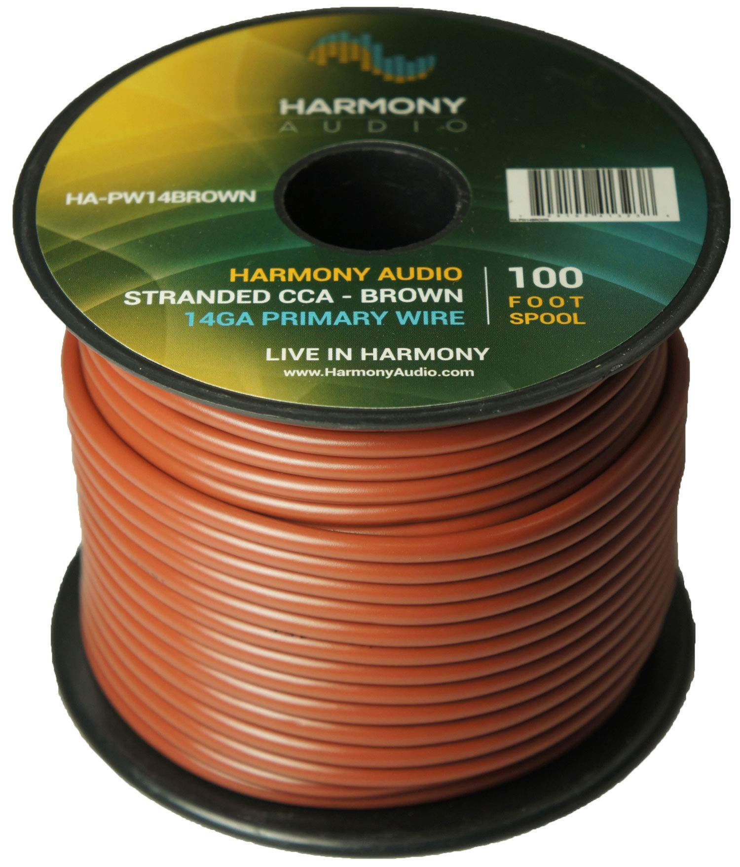 Harmony Audio 14 Gauge Primary Single Conductor Power/Ground Wire - 16 Rolls (1600 Feet) - 6 Color Mix for Car Audio, Trailer Wiring, Model Train & Remote Control Applications - Perfect for DIY Automotive Electrical Projects