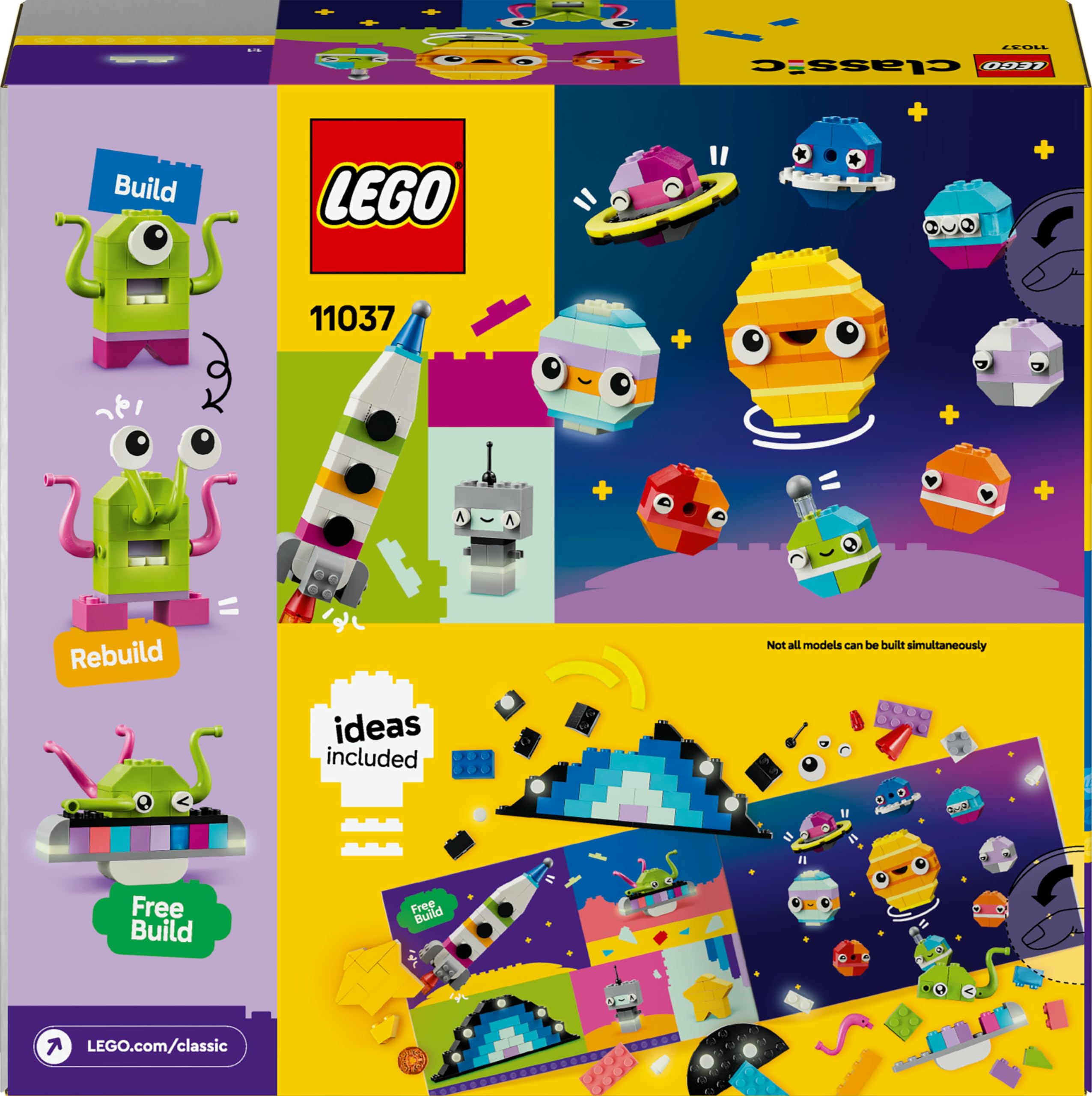 LEGO Classic Creative Space Planets Building Toy - Solar System Model Kit for Kids with Rocket, Spaceship, Planets & Aliens - STEM Educational Gift for Boys & Girls Ages 5+ (11037) - Perfect for Space-Themed Playrooms & Birthday Gifts
