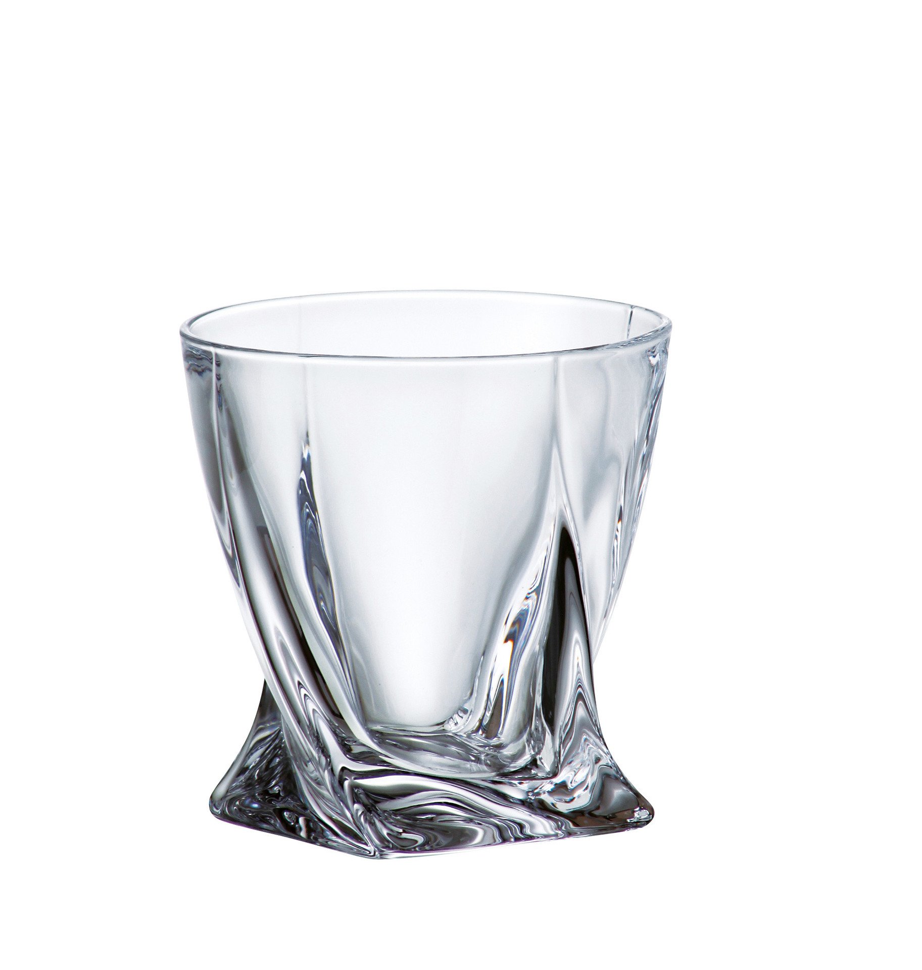 Barski European Crystal Old Fashioned Tumbler Glasses with Twisted Bottom - 11.5 oz (Set of 6) - Handcrafted in Europe - Perfect for Whiskey, Cocktails & Home Bar Decor