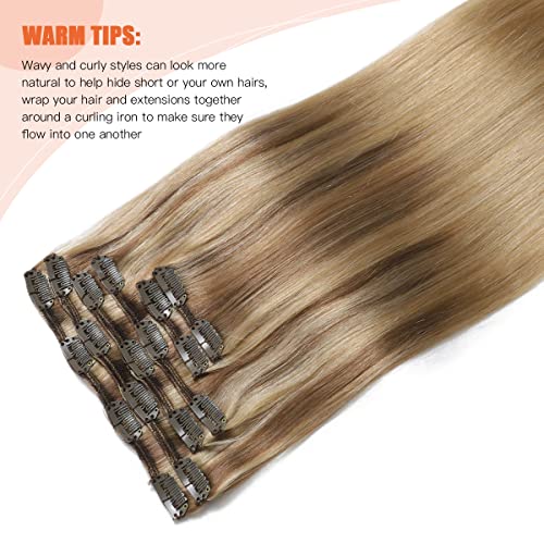 Premium 100% Human Hair Clip-In Extensions - Silky Straight Hair Extensions for Length & Volume | Perfect for Parties, Weddings & Everyday Styling