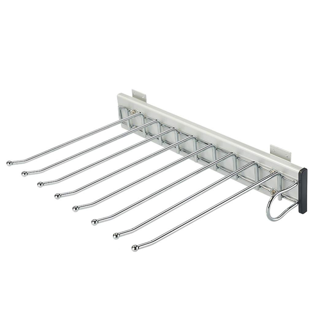 Space Saving Multi-Functional Pants Hangers - Non-Slip Telescopic Closet Organizer for Trousers, Towels & Scarves | Side Loading Push Pull Design | Perfect for Home, Dorm & Travel Closet Organization (Light Color-Right)