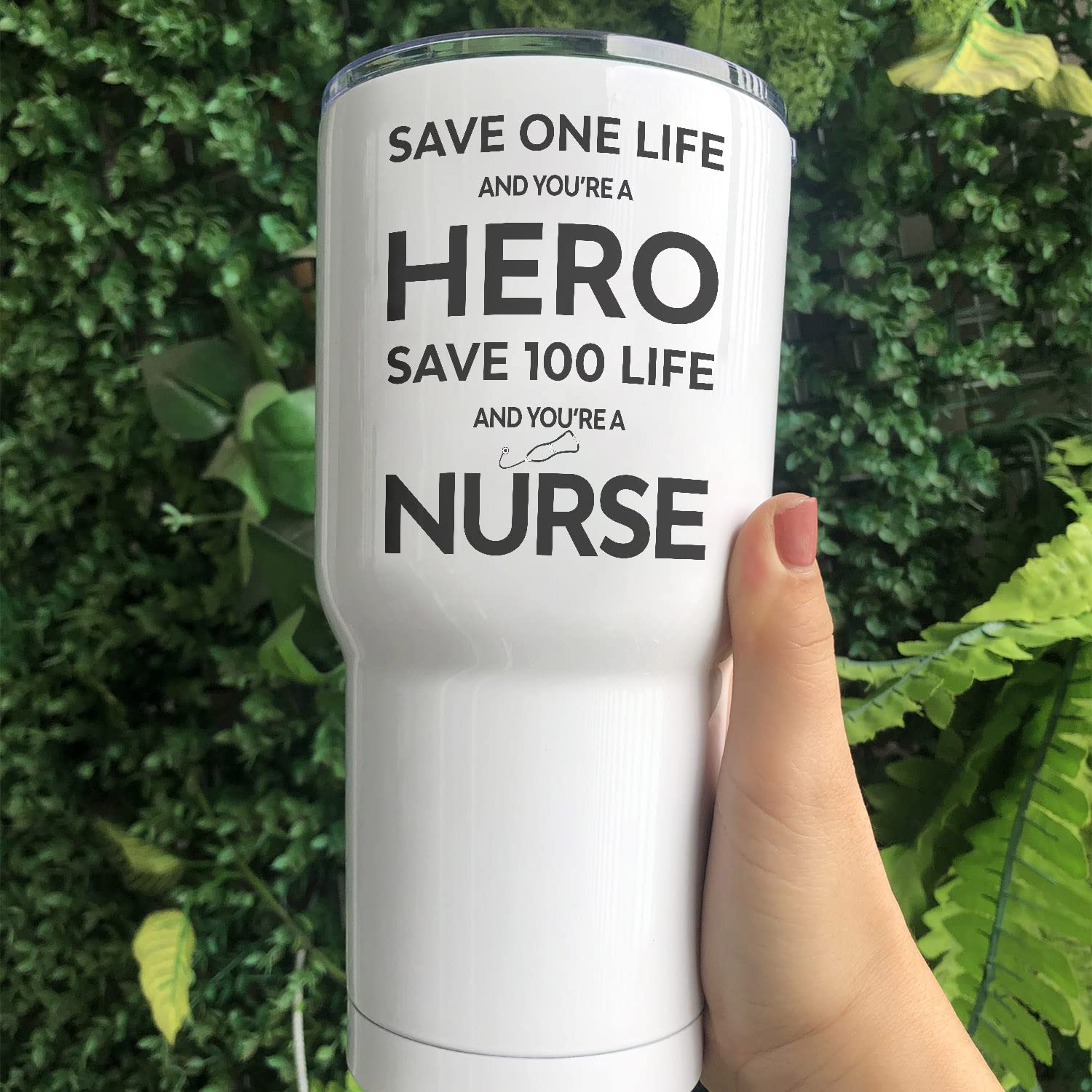 30oz Insulated Stainless Steel Travel Tumbler - Hero Nurse Themed Coffee Cup with Motivational Quote | Perfect for Nurses, Healthcare Workers & Medical Students | Great for Hospitals, Clinics & Daily Commute