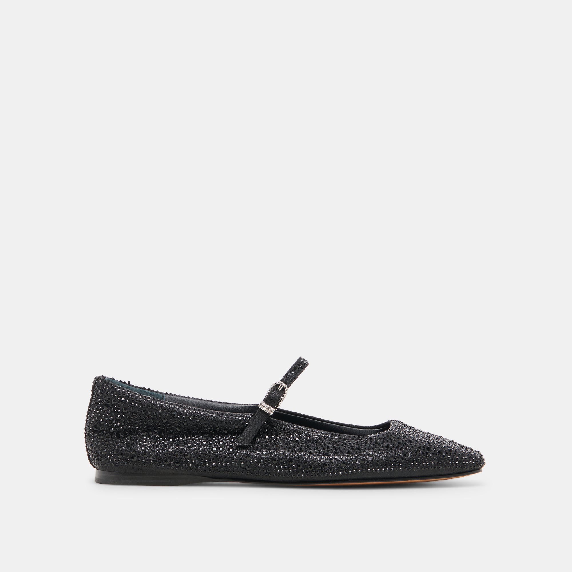REYES CRYSTAL BALLET FLATS - Black Metallic Crystal Embellished Women's Ballet Shoes | Perfect for Weddings, Parties & Formal Occasions