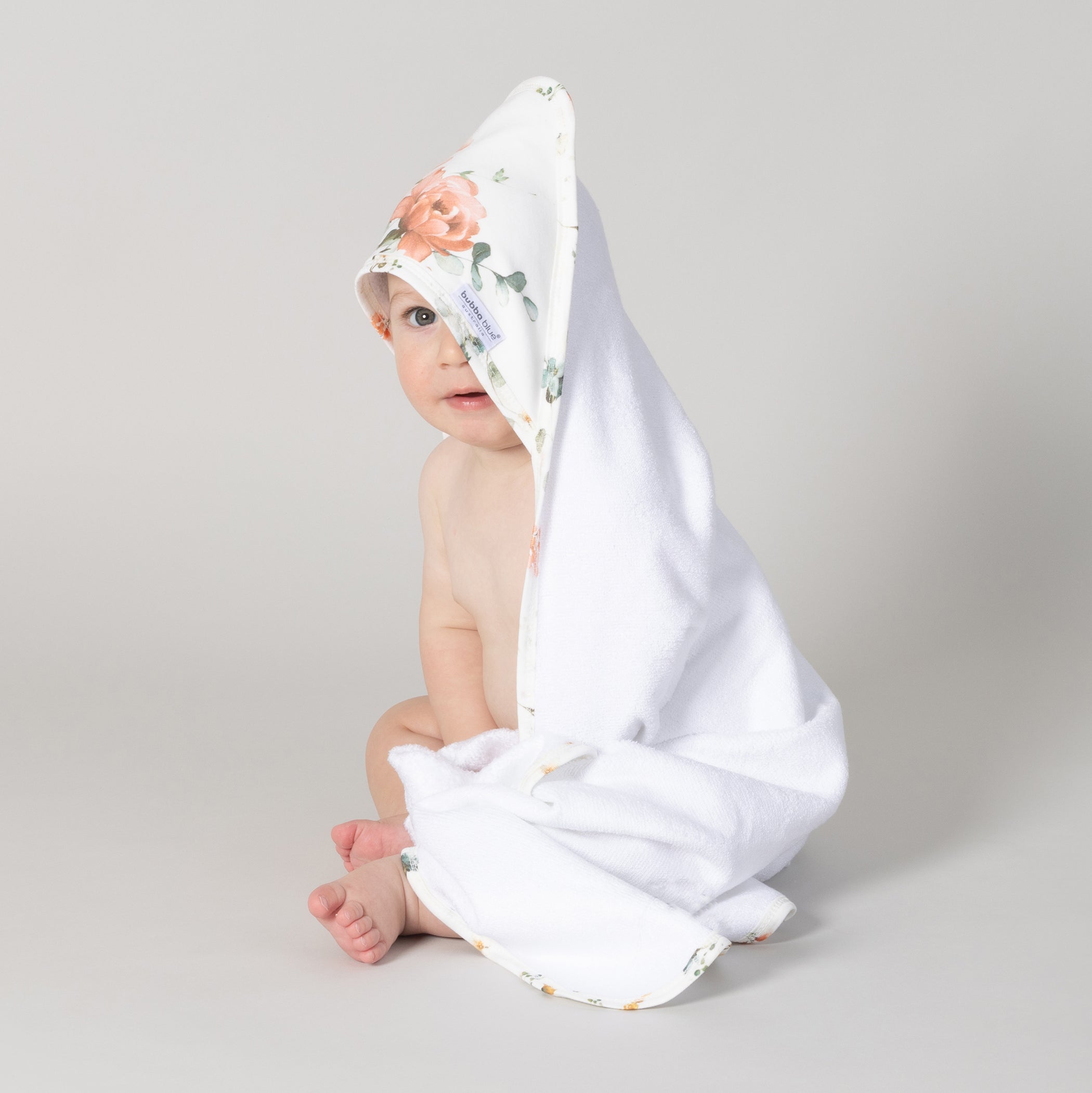 Soft & Absorbent Peonies Bamboo 2-Pack Hooded Baby Towels for Bath Time, Swimming & Spa - Hypoallergenic & Eco-Friendly