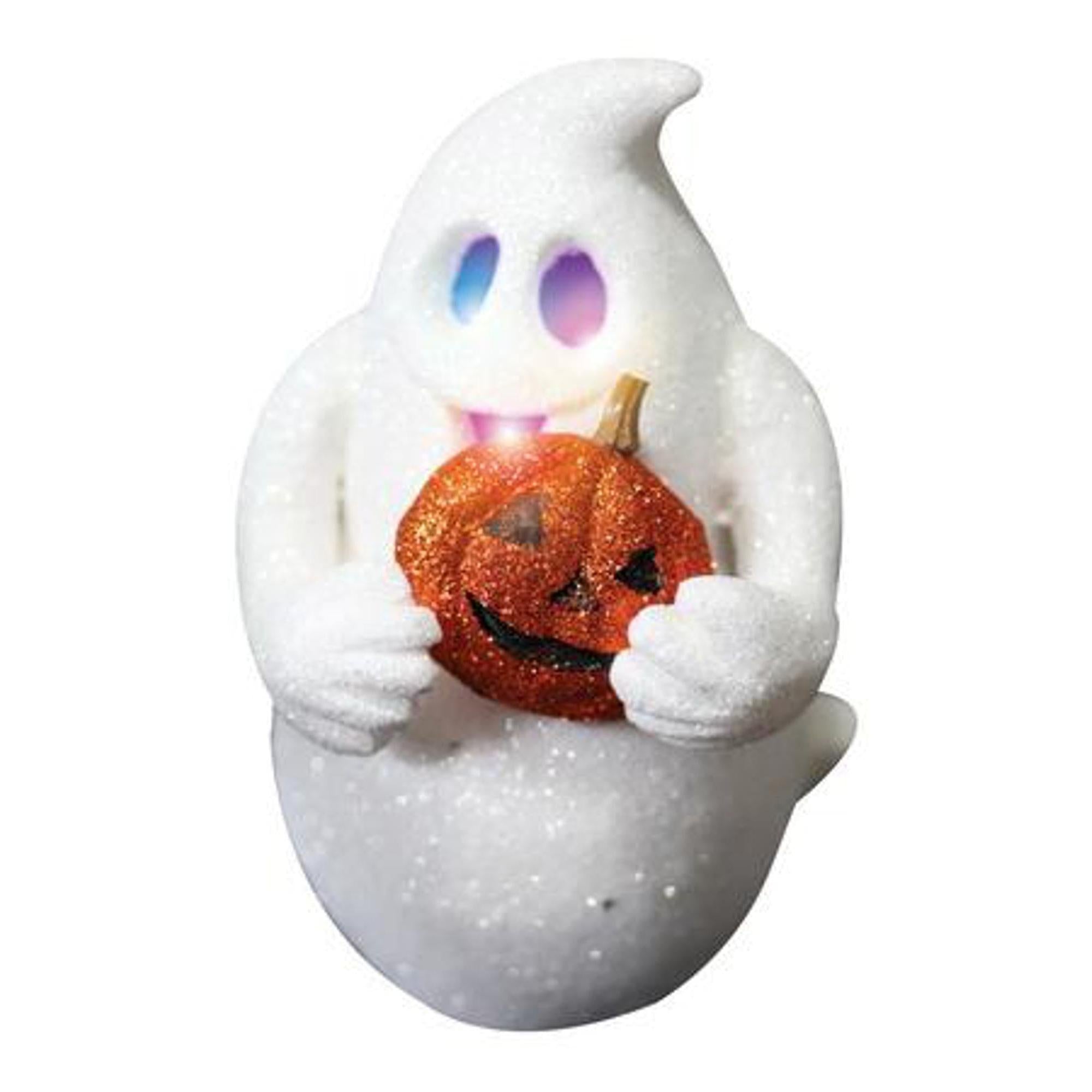 Glitter Ghost Light Up Decoration - 10x6 Inches Halloween Party Decor for Indoor & Outdoor, Spooky Glow-in-the-Dark Decorations for Home, Yard, and Garden