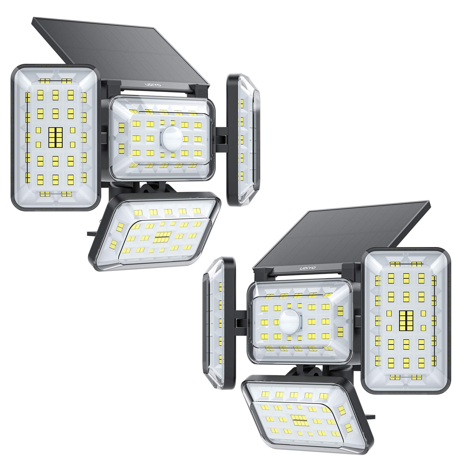 242 LED Solar Motion Sensor Flood Lights Outdoor - IP65 Waterproof, 4 Heads Solar Security Lights for Garage, Yard, Porch, Entryway & Patio - Ideal for Nighttime Safety and Energy-Efficient Outdoor Lighting