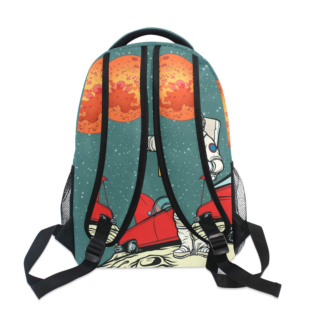 ALAZA Pop Art Retro Astronaut Space Themed Large Backpack - 17 Inch Laptop Bag with Multiple Pockets for School, Travel & Work - Durable Unisex College Backpack for Men & Women - Perfect for Commuting, Campus Life & Business Trips