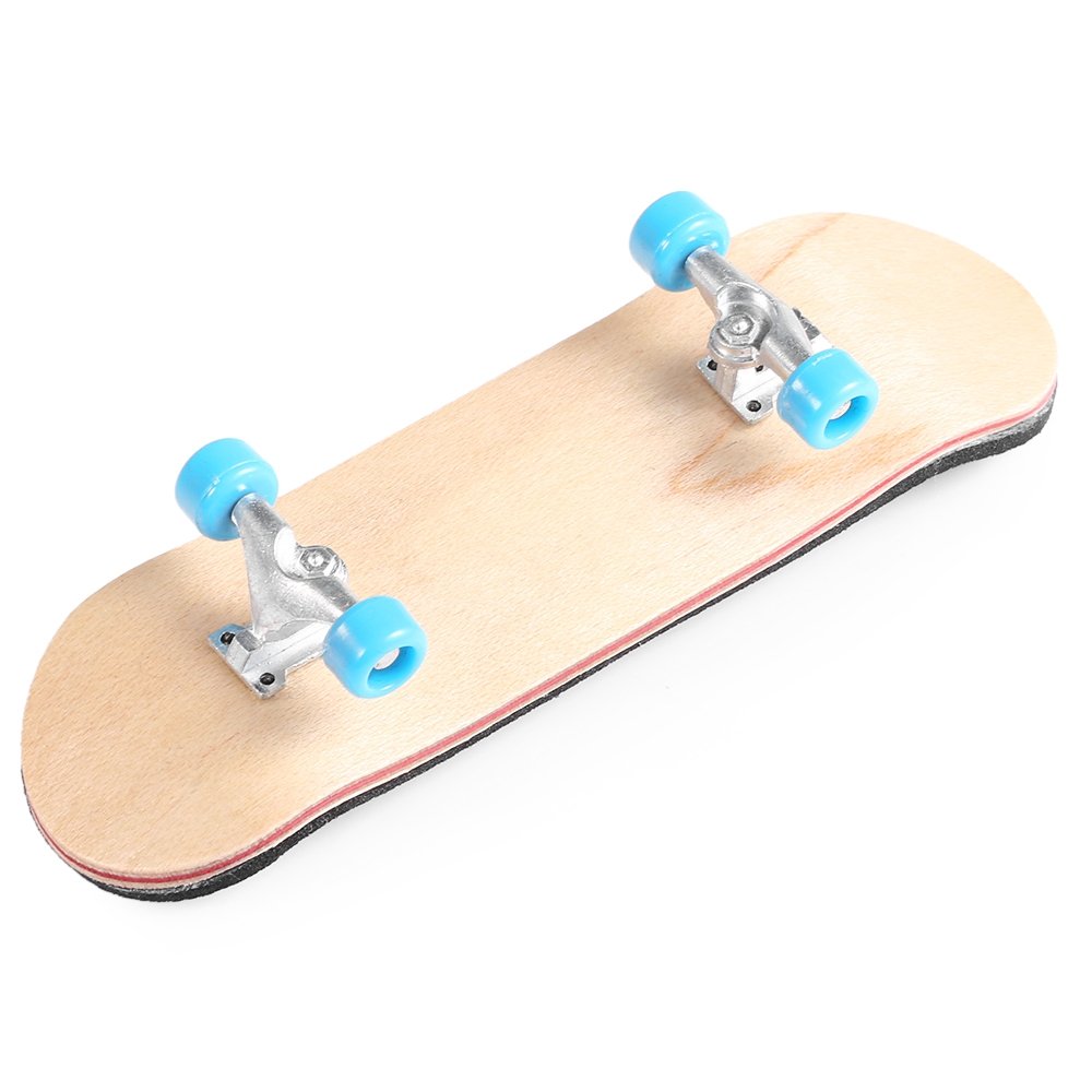 Mini Finger Skateboard - Wooden Fingerboard with Ball Bearings for Ultimate Sport Training & Tricks (Light Brown, 1 Pack) - Perfect for Office Stress Relief, Desk Toys & Skateboarding Practice