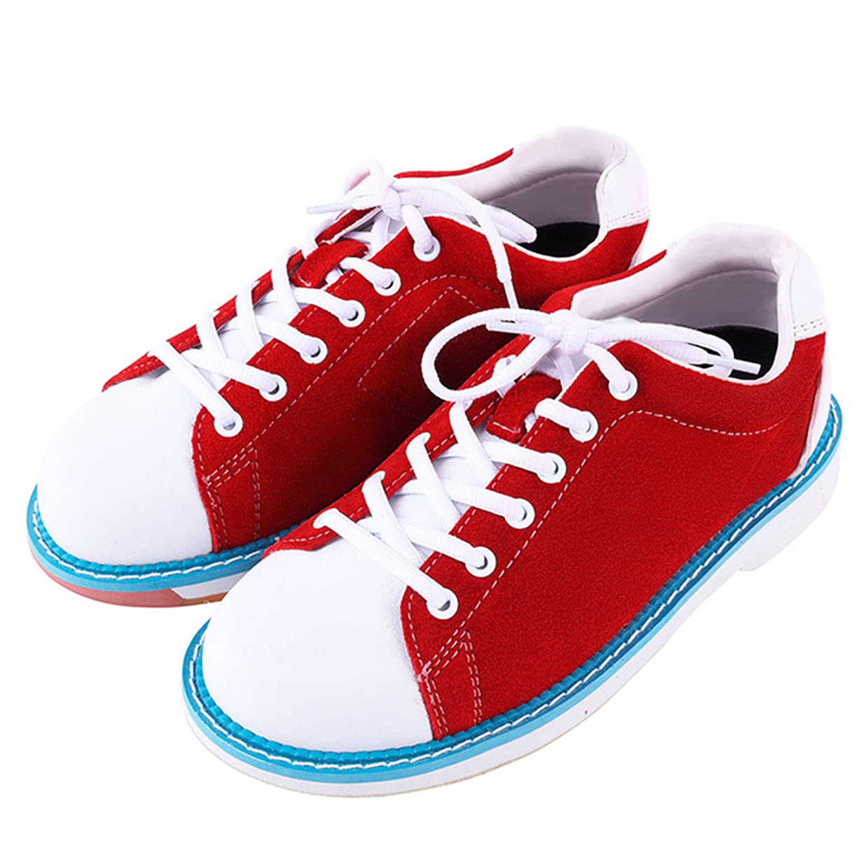 Men's Leather Bowling Shoes with Sliding Soles - Red Size 37 EU | Comfortable Lawn & Indoor Bowling Footwear for League Play & Casual Games