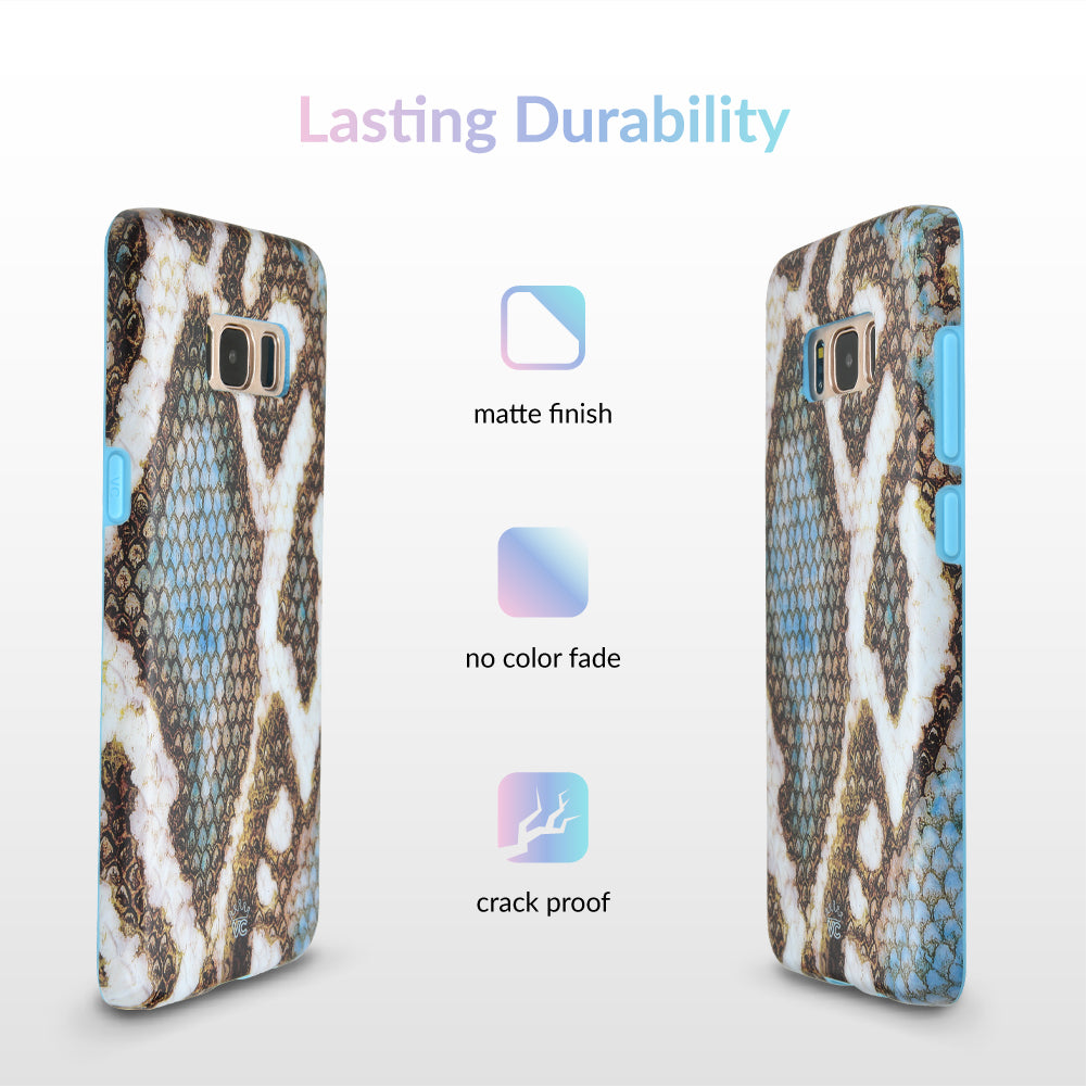 Blue Snakeskin Samsung Galaxy Phone Case - Durable Protective Cover for Galaxy S21/S20/S10 - Stylish & Slim Design for Everyday Use