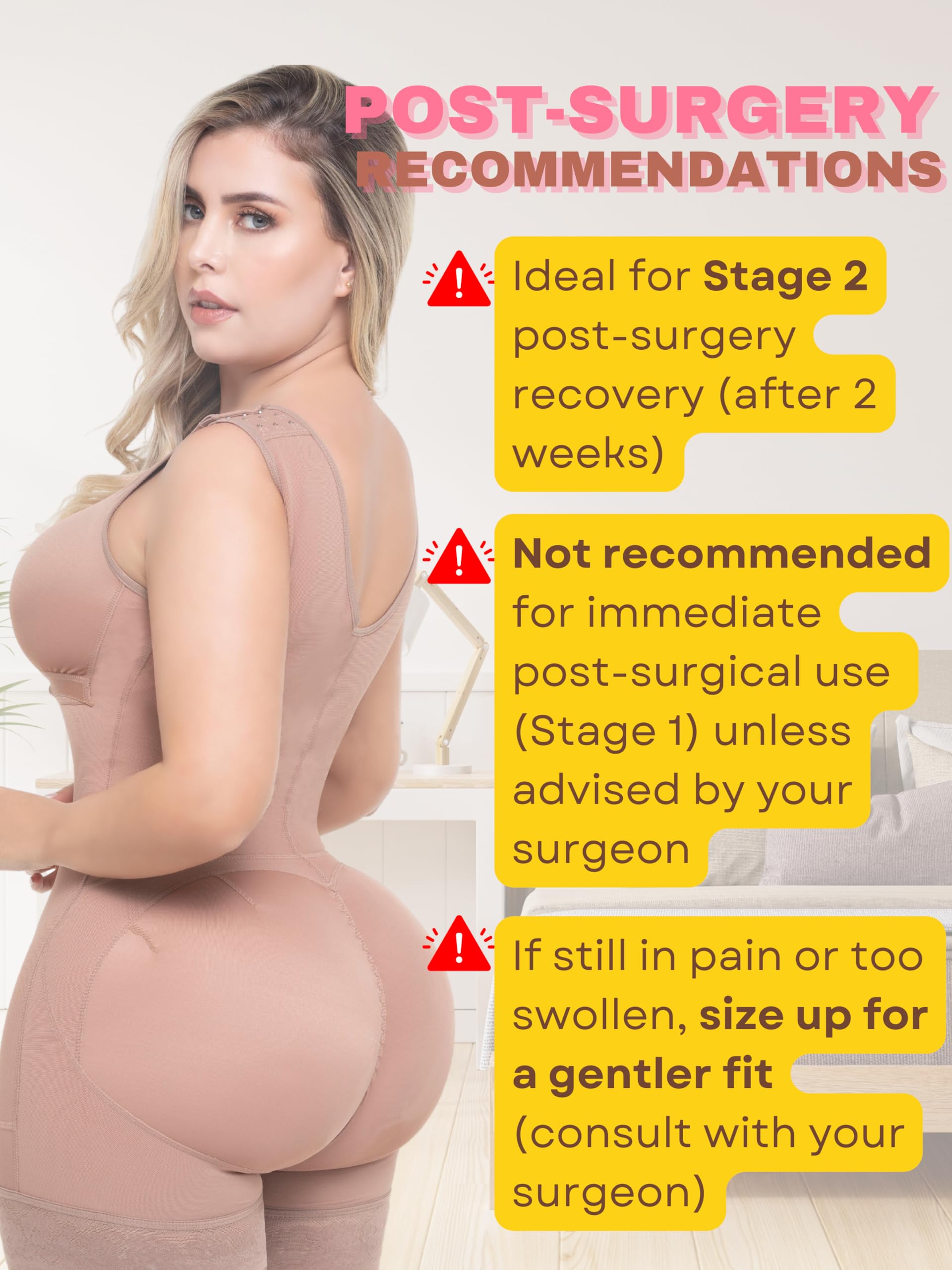 Sonryse PS053 Post-Surgery Compression Garment for Liposuction Recovery - Colombian Fajas for Women - Perfect for Post-Op, Tummy Control & Body Shaping After Cosmetic Procedures