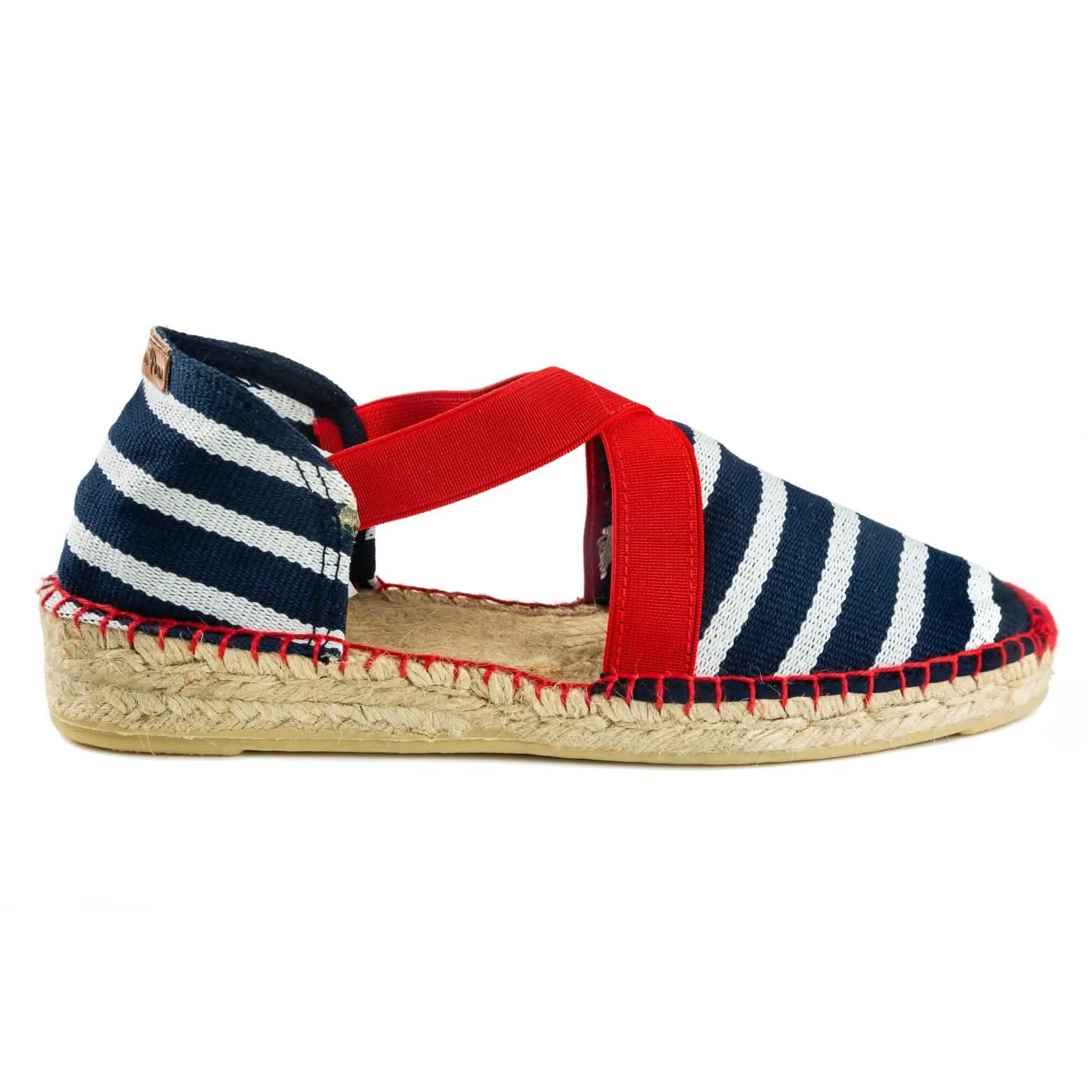 Women's Striped Cotton Blend Wedge Espadrille Shoes - Comfortable Summer Casual Flats for Beach, Vacation & Everyday Wear
