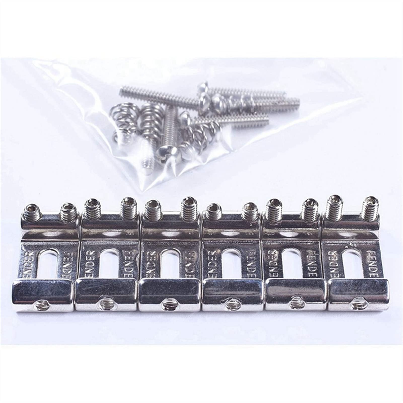 6-Saddle Fixed Bridge Electric Guitar Top Loading Bridge System with Adjustable Saddles – Perfect for Rock, Blues, and Metal Guitarists