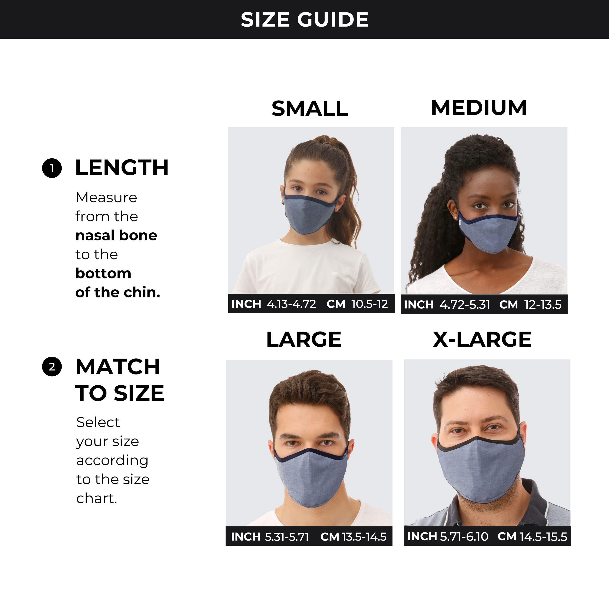 Pro Reusable Face Mask with Patented Breathable Fabric - Unisex Washable 3-Layer Cloth Mask with Anti-Fog Nose Wire & Adjustable Ear Loops | Ideal for Daily Use, Travel, Workouts & Public Safety