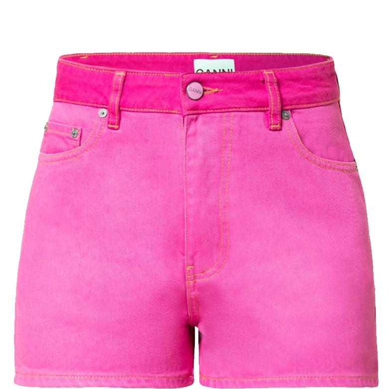 Ganni Women's Mini Denim Shorts - High Waisted Distressed Denim Shorts for Women | Perfect for Summer Outfits, Beach Vacations & Casual Wear