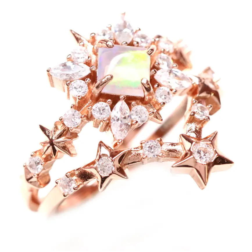 Grace Ring Set for Women - Elegant Stackable Rings, Sterling Silver or Gold Plated, Perfect for Gift, Wedding, Anniversary & Everyday Wear
