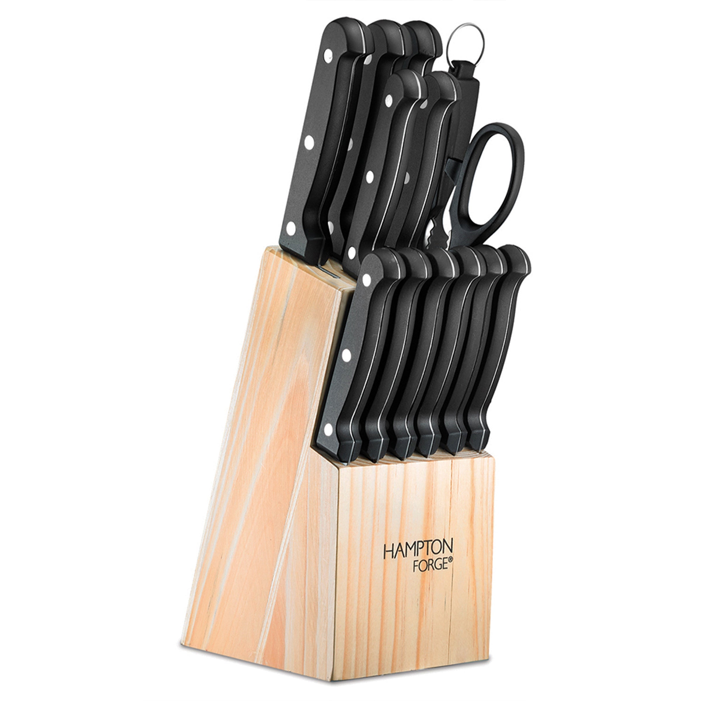 Brighton 14-Piece Stainless Steel Knife Block Set - Premium Kitchen Cutlery for Cooking, Slicing & Dicing - Perfect for Home Chefs & Gourmet Cooking