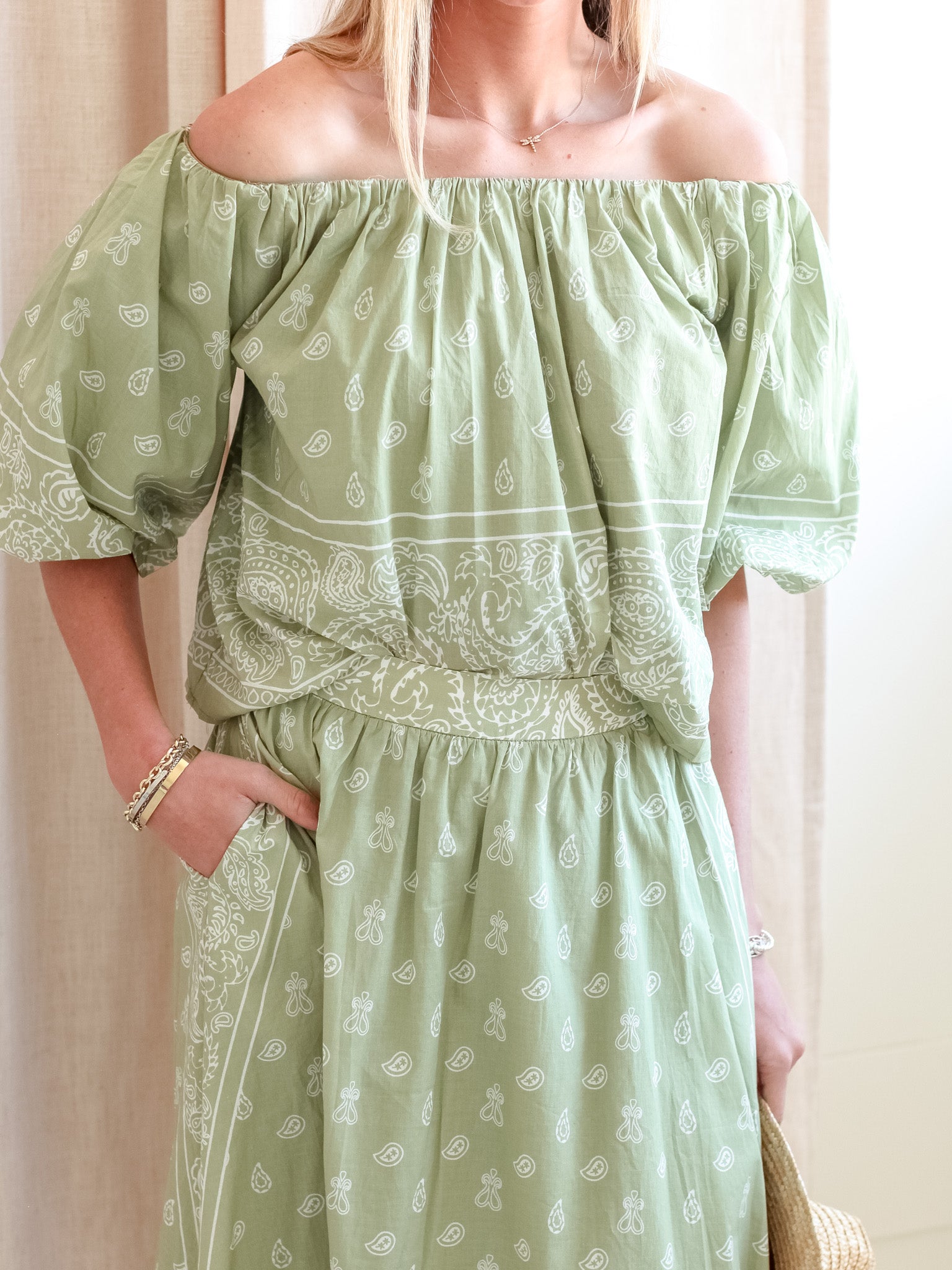 Paisley Print Short Sleeve Blouse for Women - Flowy Boho Summer Tops - Perfect for Beach Vacations, Music Festivals & Casual Outings