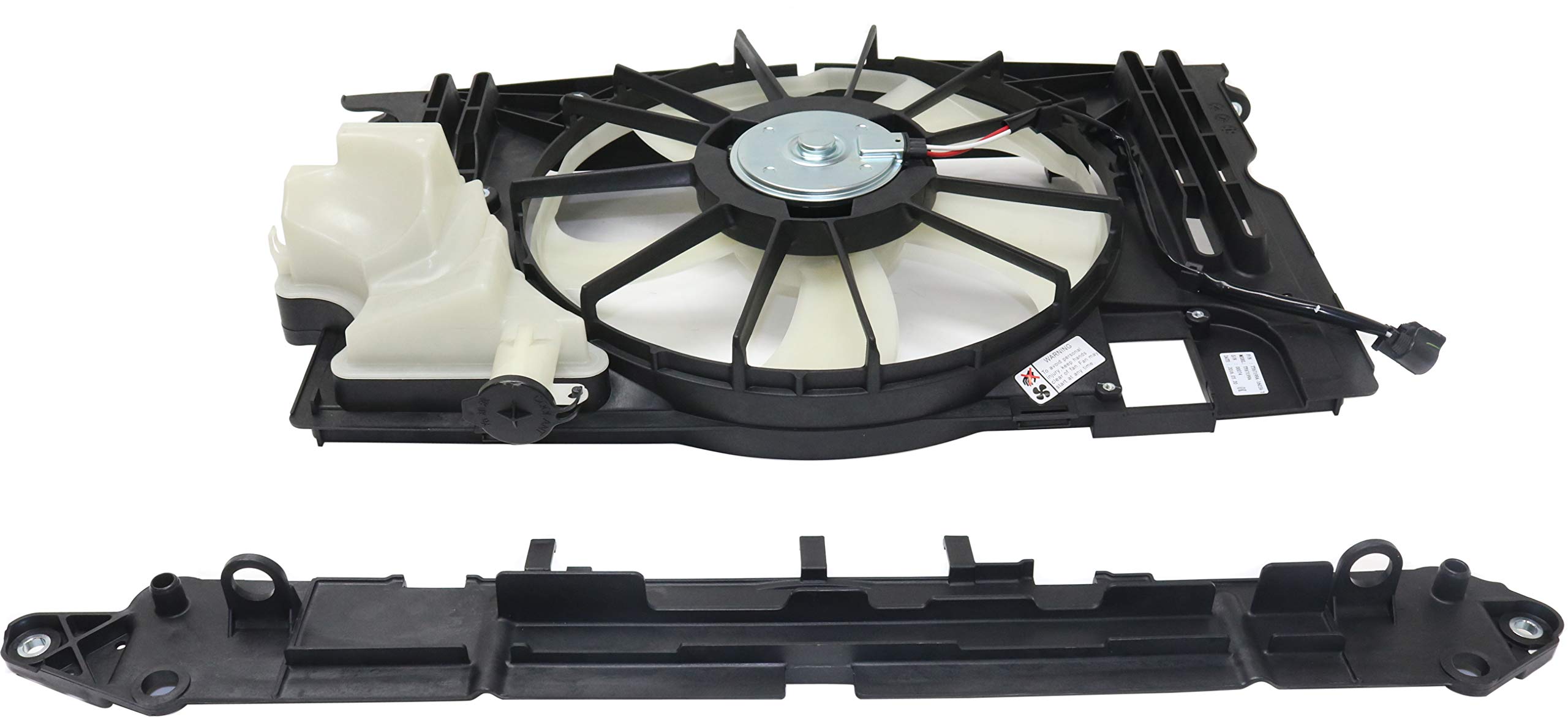 Go-Parts - Radiator Fan Assembly Replacement for Toyota Corolla 2014-2019 (Fits 2015 2016 2017 2018 Models) - Includes Coolant Tank & Upper Panel - Perfect for Engine Cooling System Repair & Maintenance