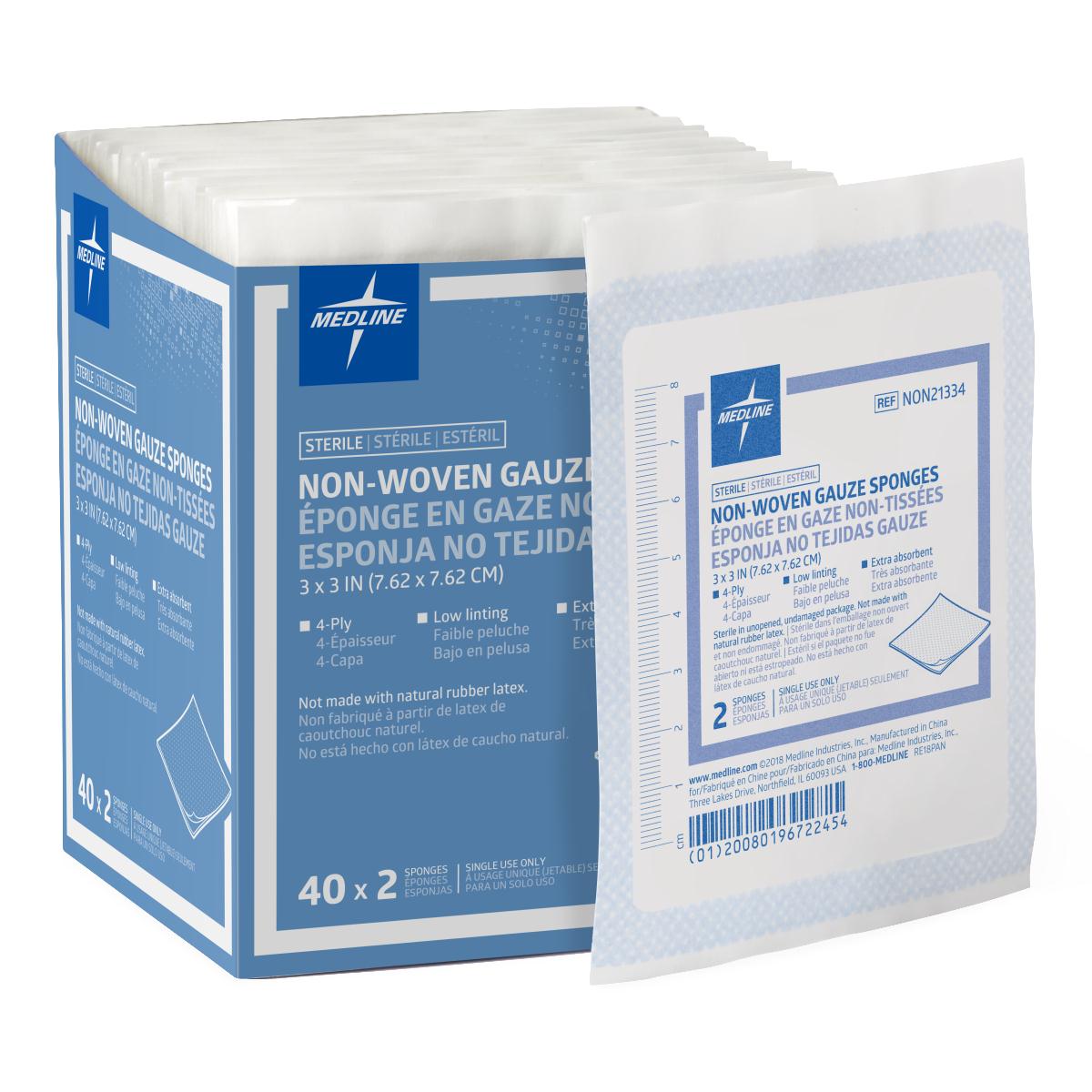 Sterile Non-Woven Medical Sponges - Assorted Sizes (2x2, 4x4, 5x9 inches) for Wound Care, First Aid & Surgical Use