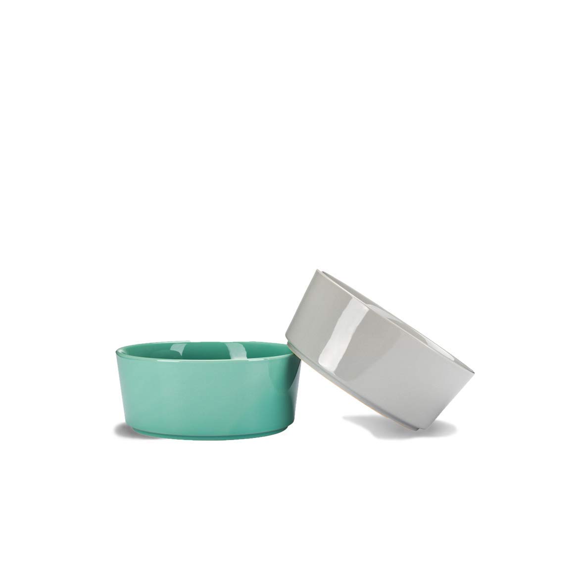Premium Heavyweight Ceramic Dog Bowl for Medium & Large Breeds - Durable Pet Food & Water Dish, Microwave & Dishwasher Safe - Modern Light Grey Design - Perfect for Home, Kitchen & Outdoor Use