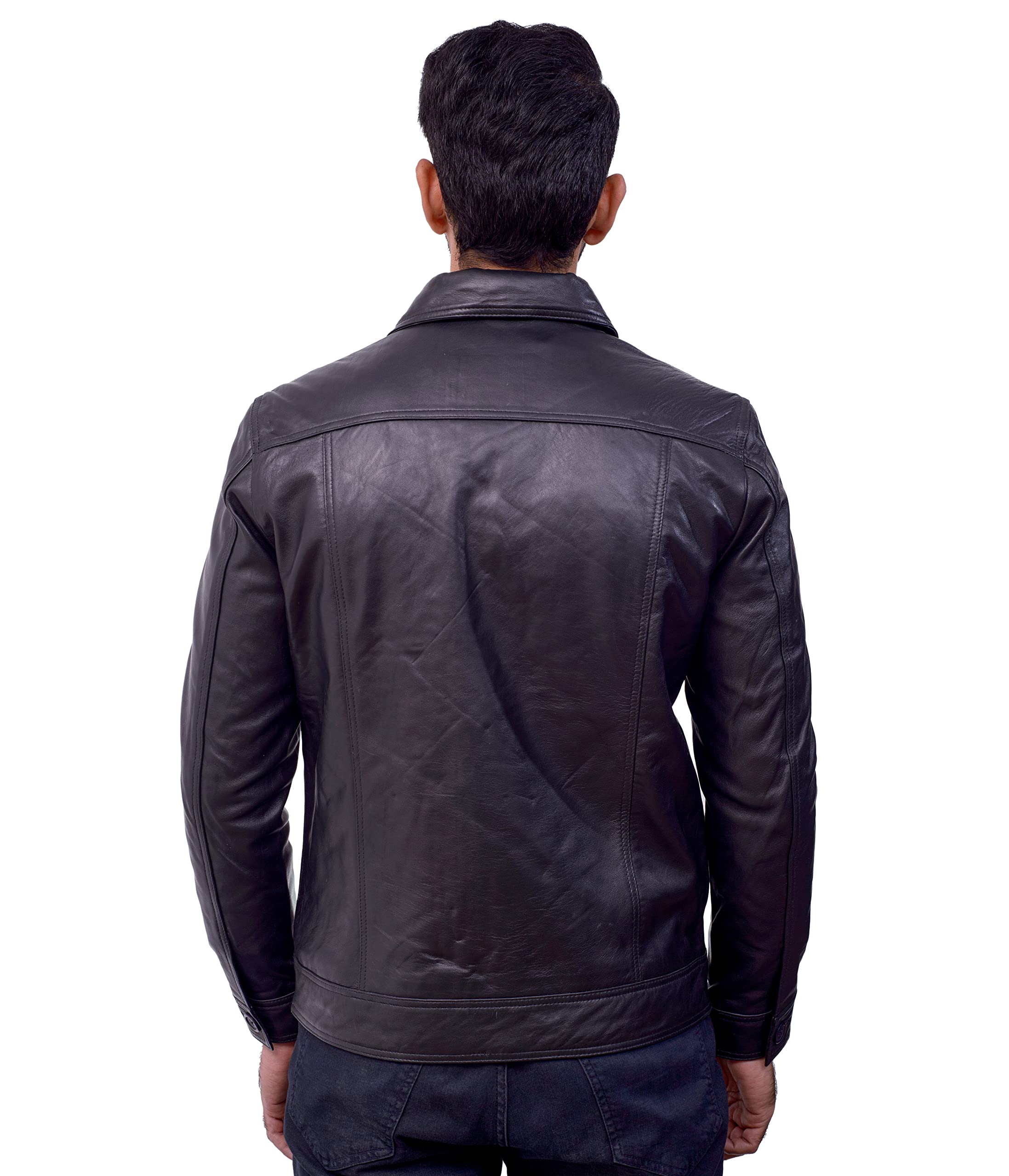 Men's Black Leather Jacket - Stylish Outerwear for Casual & Motorcycle Riding | Premium Faux Leather Biker Jacket for Men's Fashion & Winter Wear