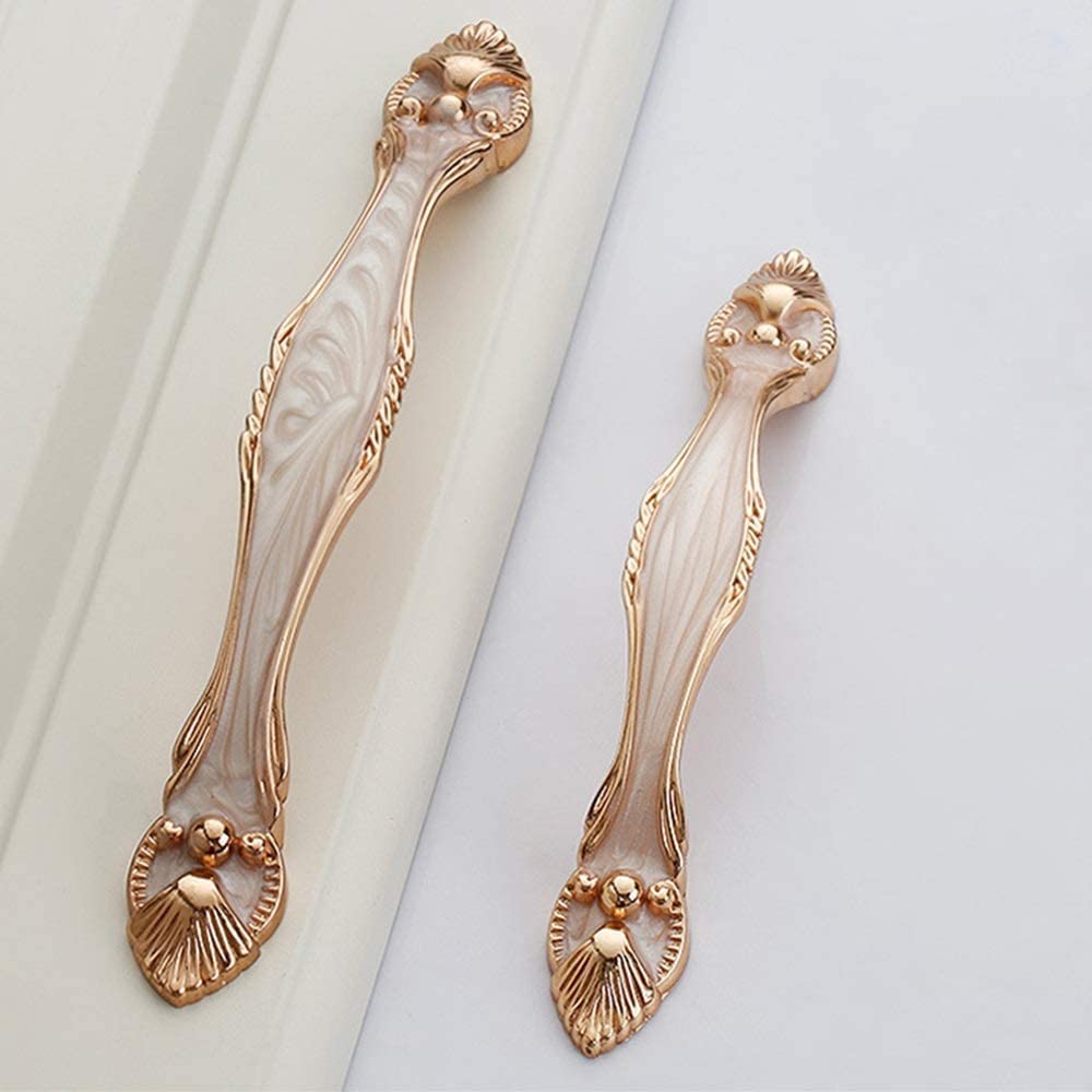 **European Style Amber Gold & Silver Cabinet Door Handles - Scroll Design Latch Pull Handles for Wardrobe, Home Improvement & Cabinet Hardware (Blue Bronze Options)** - Perfect for Modern Kitchens, Bathrooms & Closets