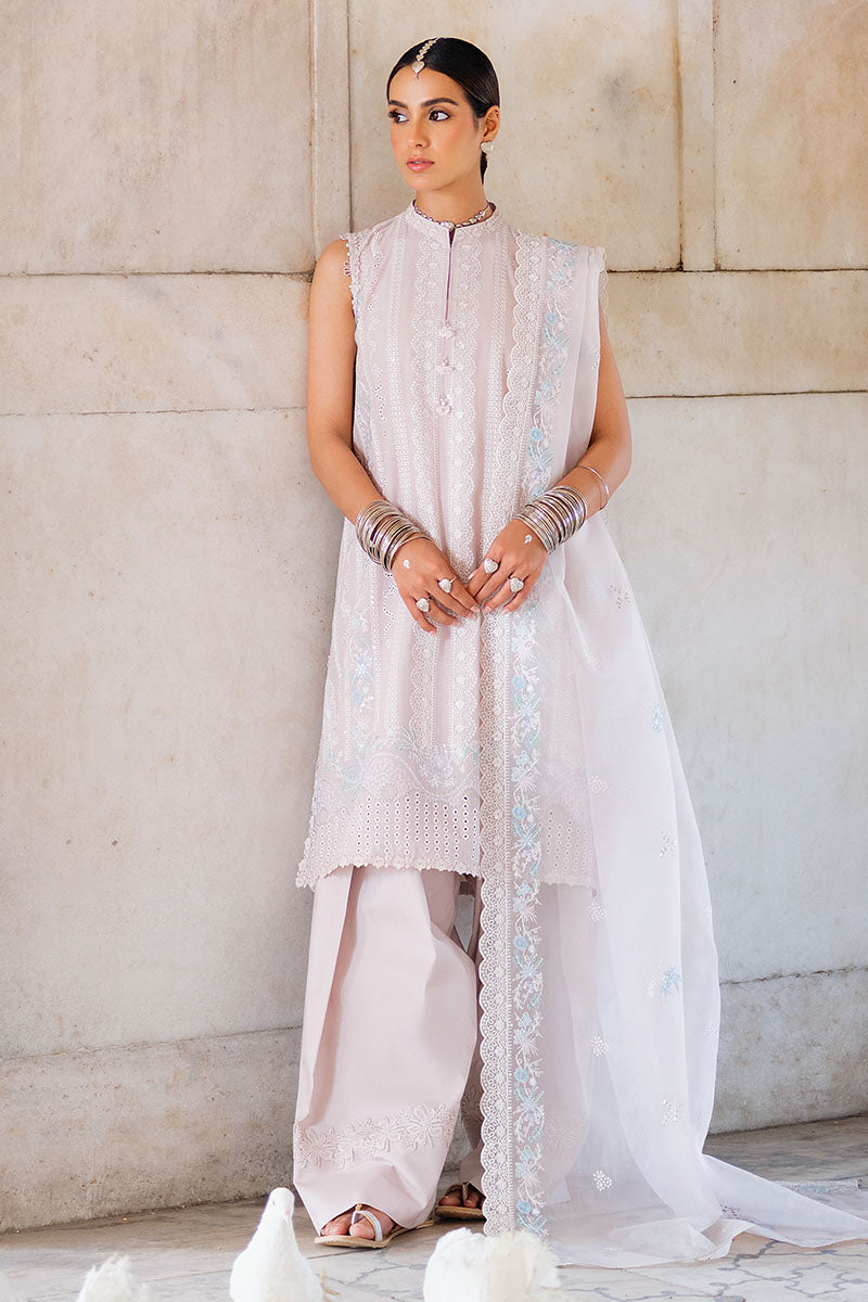 Hushed Mauve 3-Piece Embroidered Lawn Suit for Women - Elegant Pakistani Formal Wear for Weddings, Parties & Special Occasions