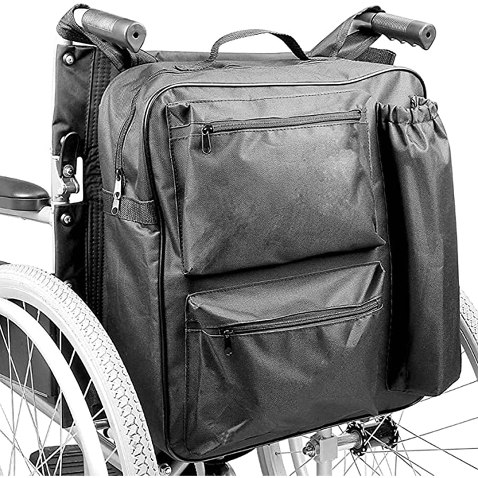 Multifunctional Waterproof Wheelchair Backpack - Universal Scooter Storage Bag with Multiple Pockets, Large Capacity Hanging Organizer for Travel, Shopping & Outdoor Activities