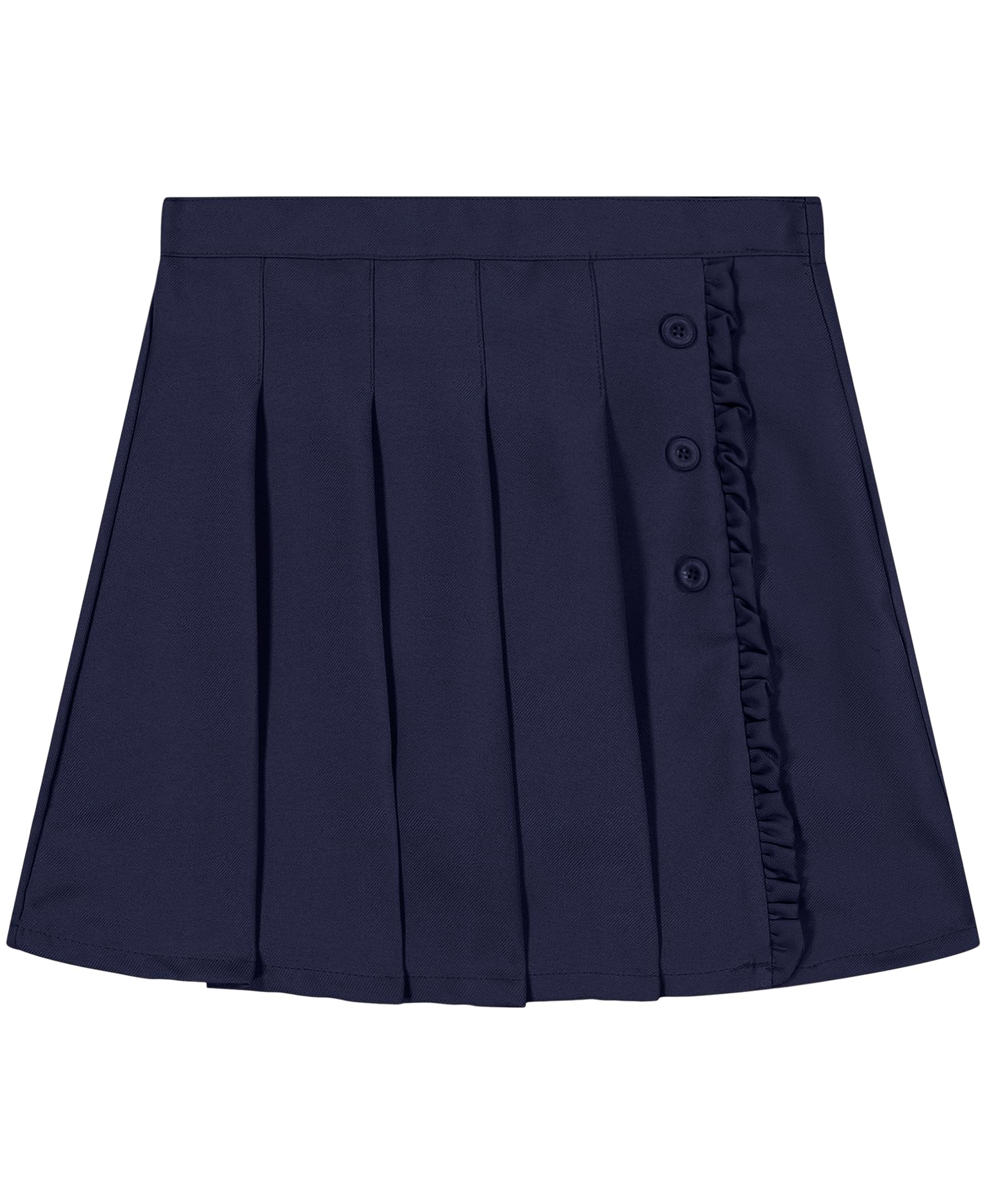 Nautica Girls' Pleated School Uniform Skirt with Built-in Undershorts - Stretchy Knit Waistband, Easy Pull-On Design for School, Church & Special Occasions