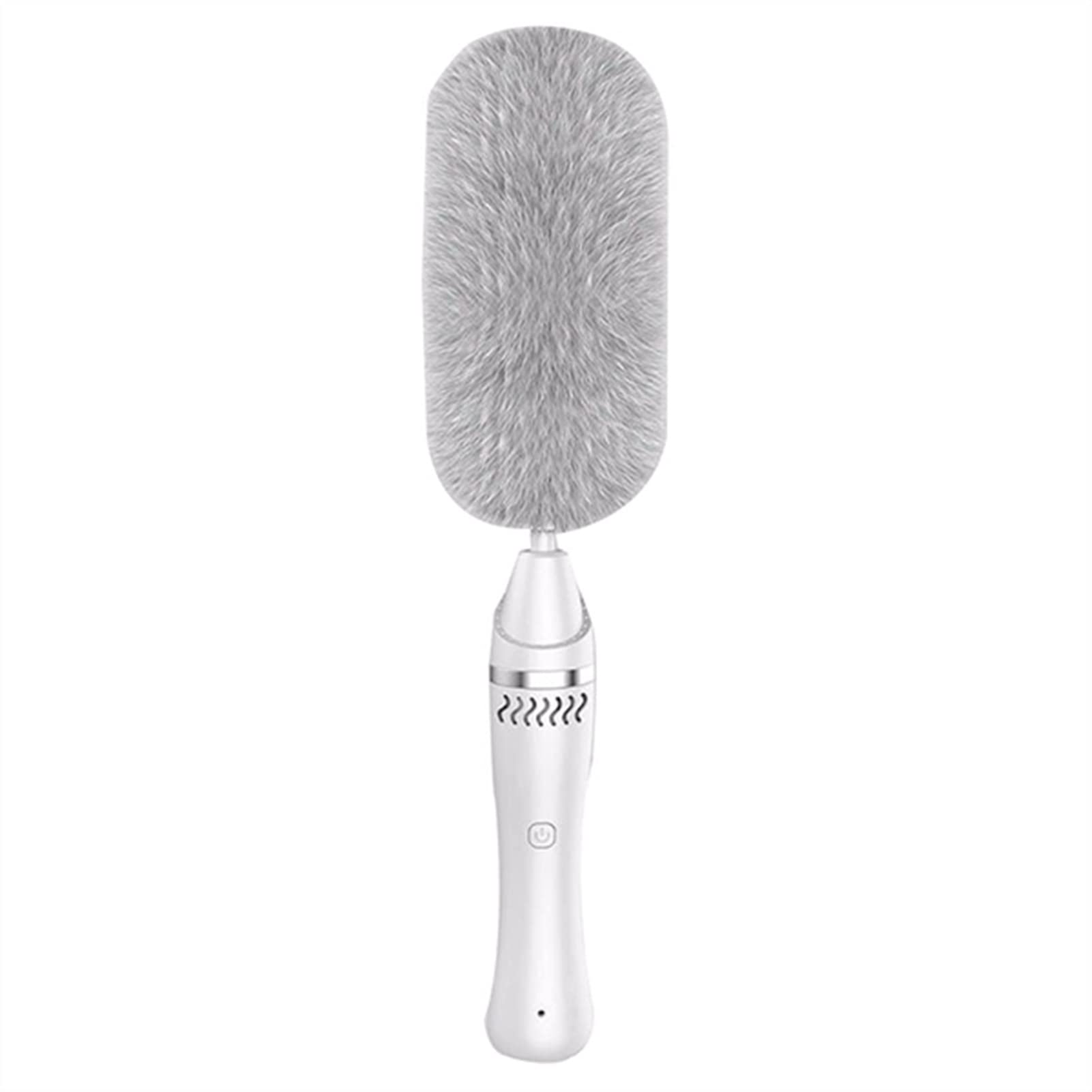 Electric Spin Feather Duster 360° Rotating with USB Charging - Static Free Cleaning for Windows, Blinds & Furniture - White | Perfect for Dusting Ceiling Fans, Baseboards & Hard-to-Reach Areas
