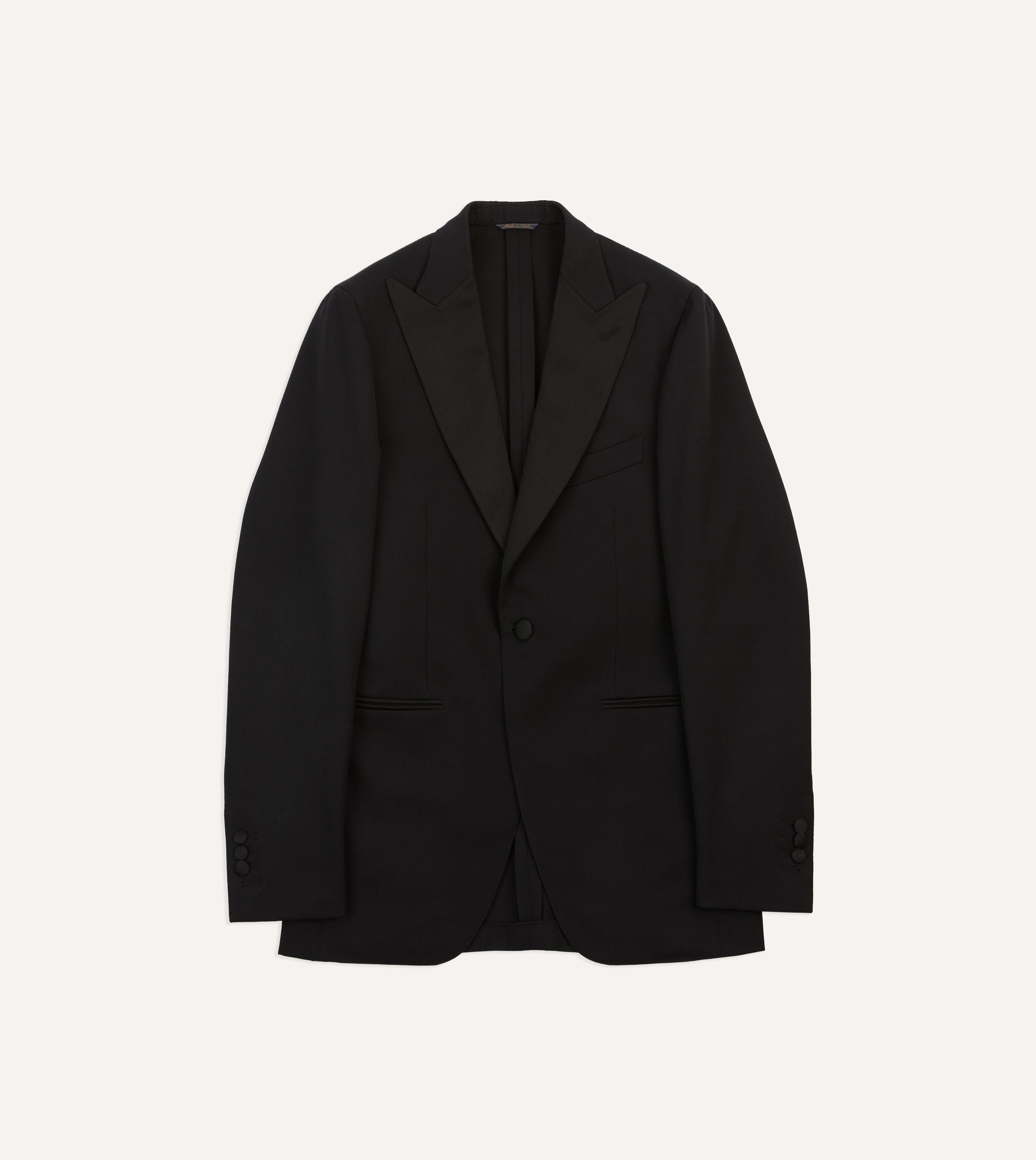 Elegant Black Barathea Wool Dinner Jacket for Men - Perfect for Weddings, Galas & Formal Events