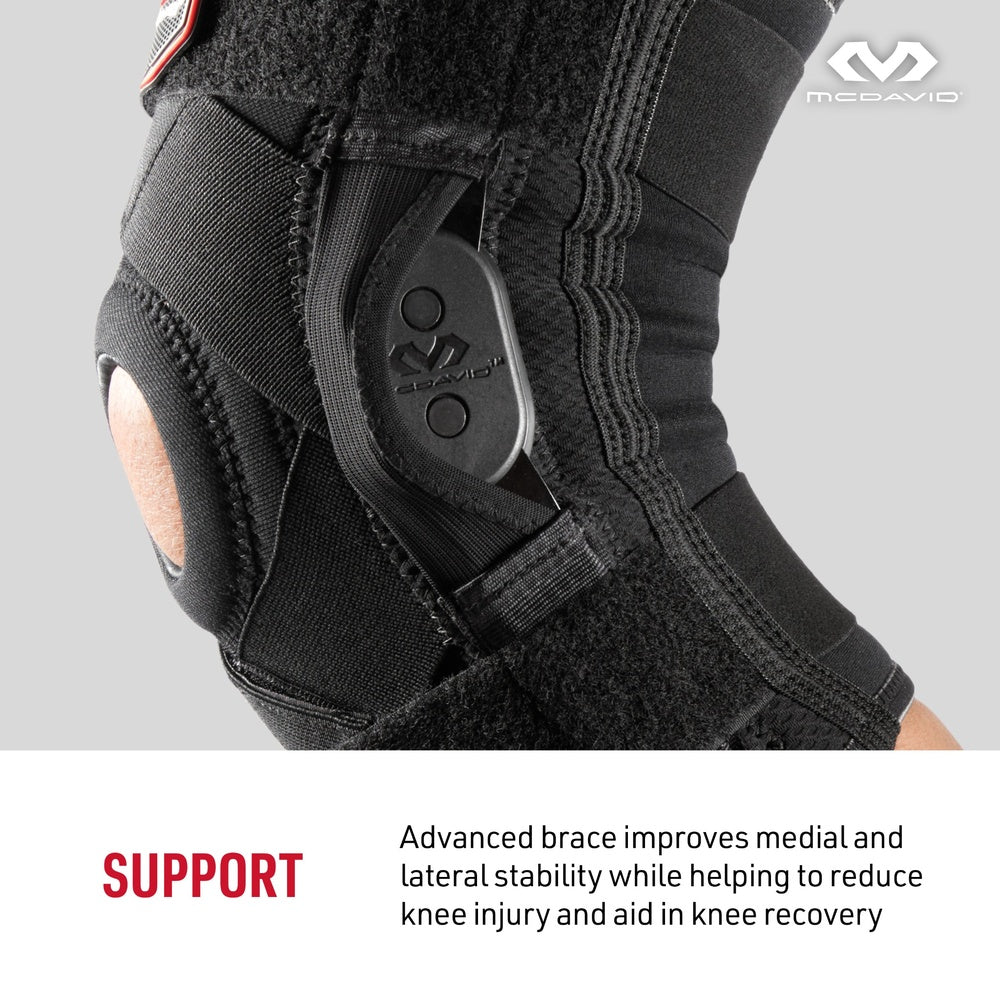 Best Knee Brace with Polycentric Hinges & Cross Straps - Support for Running, Sports & Arthritis Relief - Ideal for Athletes & Active Lifestyles